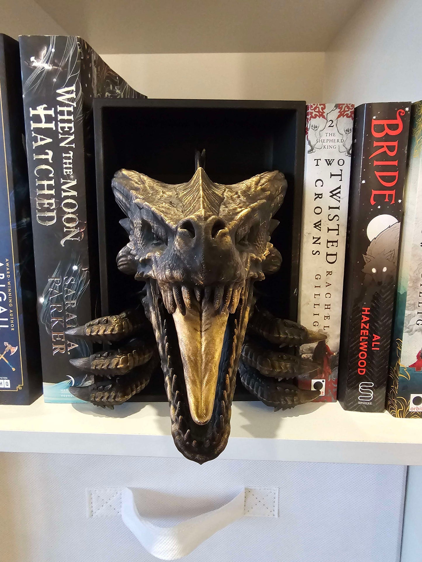 Dragon Awakening Book Nook | 3D Printed Fantasy Bookshelf Decor | Book Lovers Gift