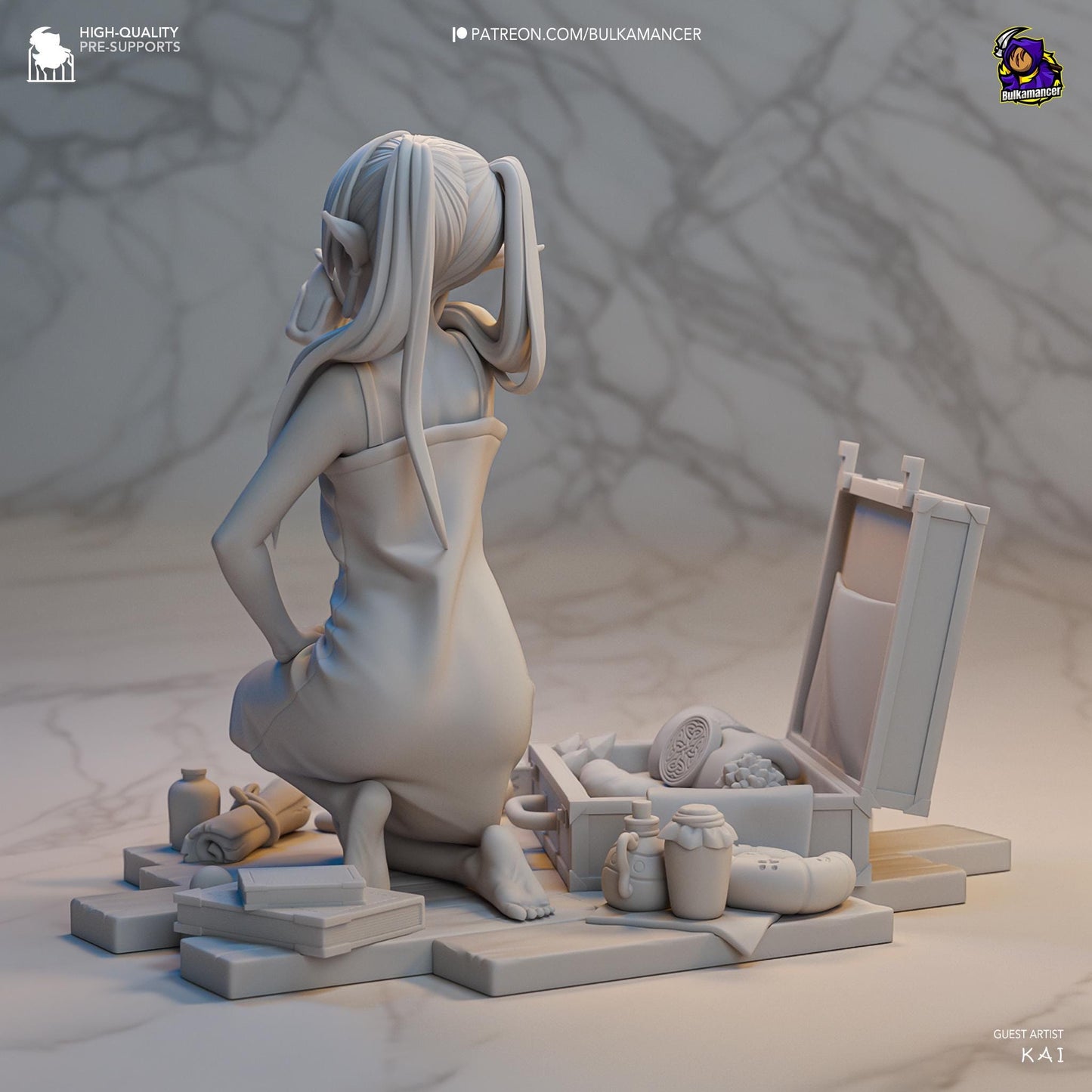 A Mage & Her Potions 3D Printed Resin Figurine | 8k Garage Kit [By Bulkamancer] UNPAINTED!