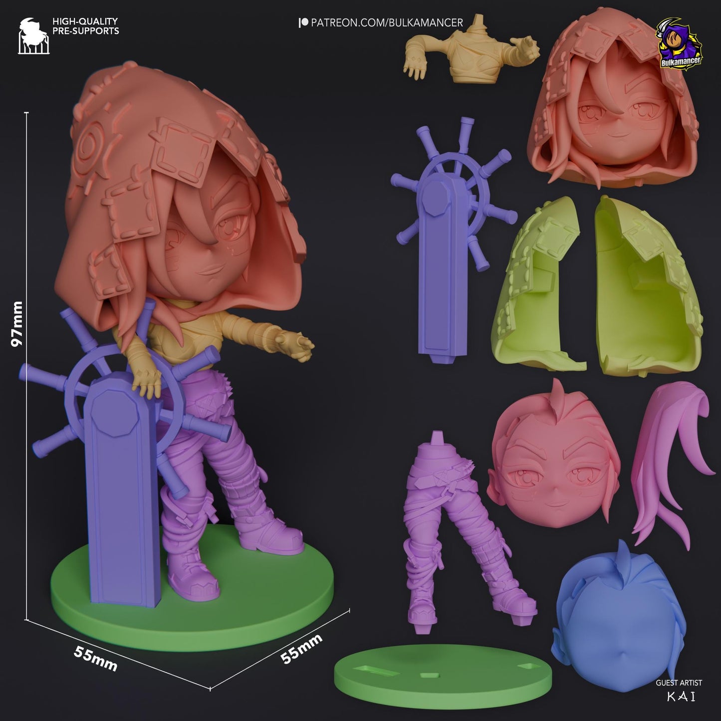 Chibi Jinx Figurine 3D Print | 8k Resin Garage Kit [By Bulkamancer] UNPAINTED!