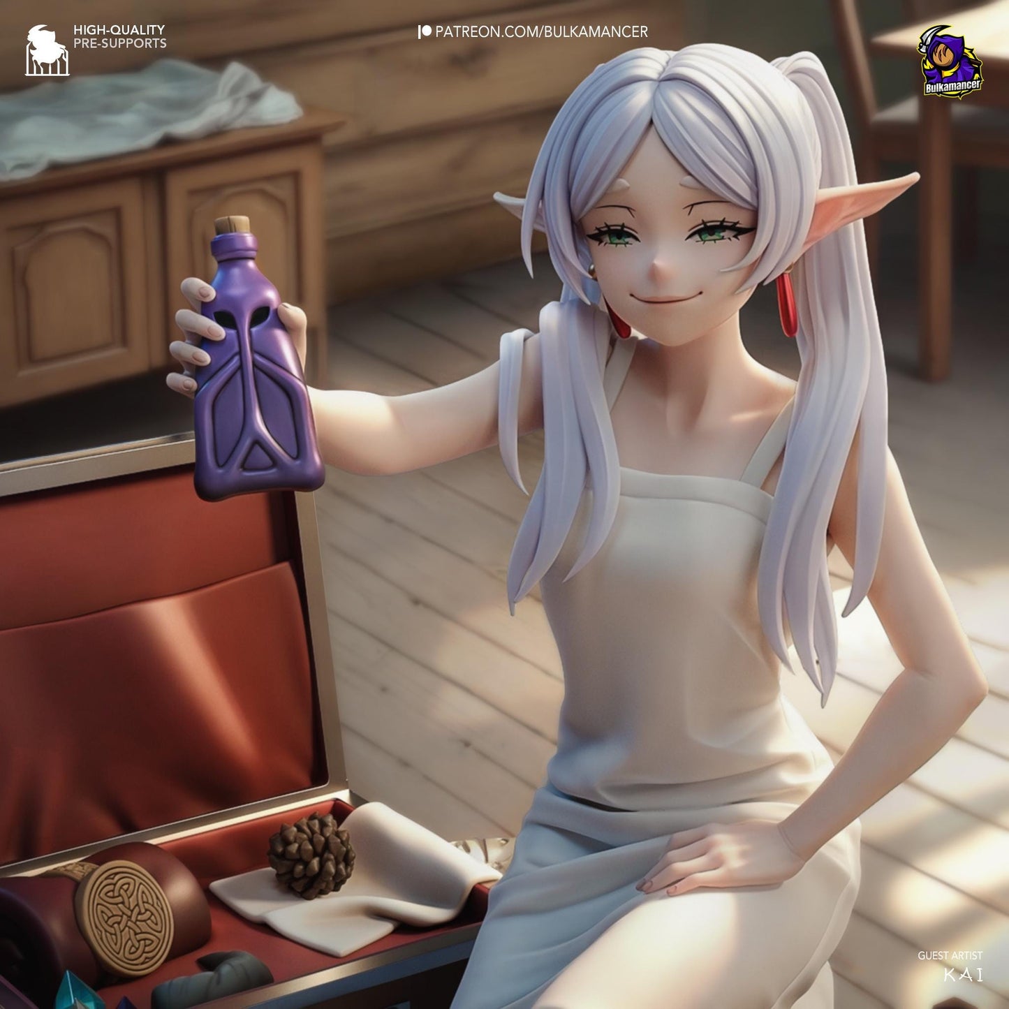 A Mage & Her Potions 3D Printed Resin Figurine | 8k Garage Kit [By Bulkamancer] UNPAINTED!