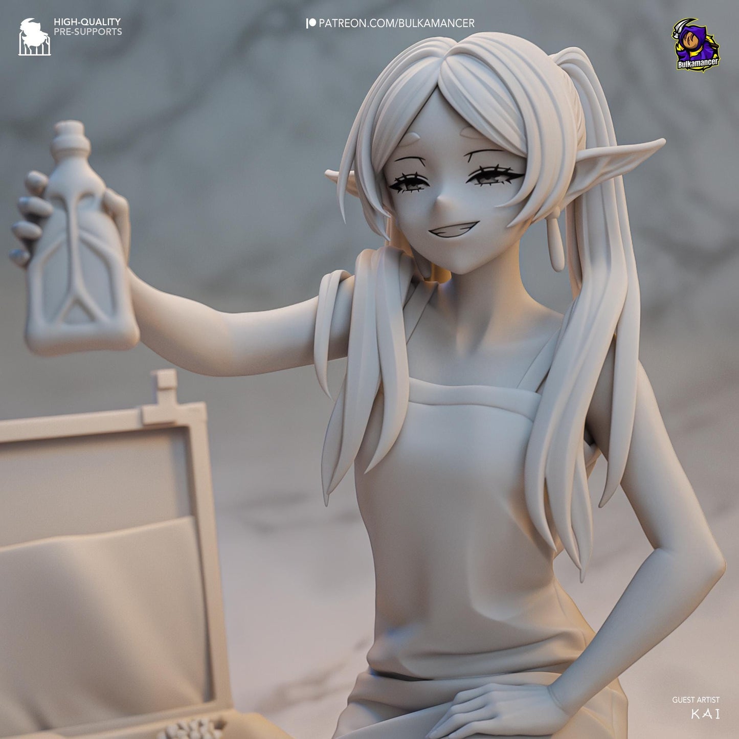 A Mage & Her Potions 3D Printed Resin Figurine | 8k Garage Kit [By Bulkamancer] UNPAINTED!