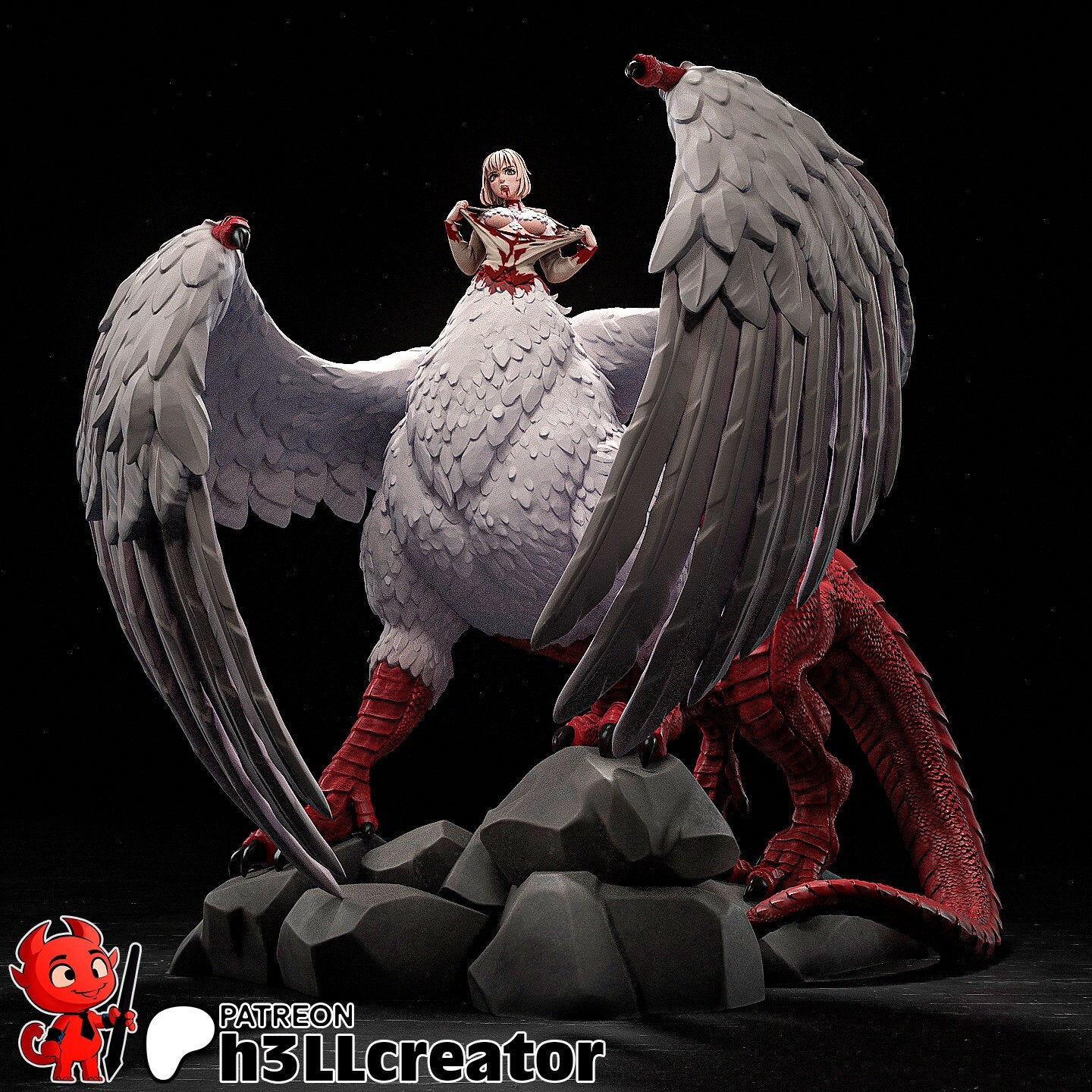 Dragon Lady 3D Printed Resin Figurine | 8k Garage Kit [By h3LLCreator] UNPAINTED!