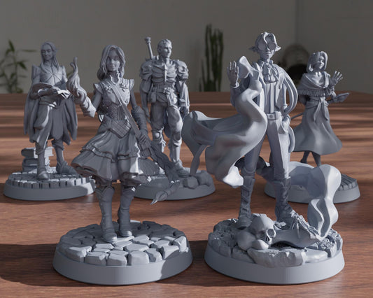 DnD Miniatures: Adventurer Pack 1  | 8k 3D Print Resin | [By Awkward Penguin's Minis] UNPAINTED