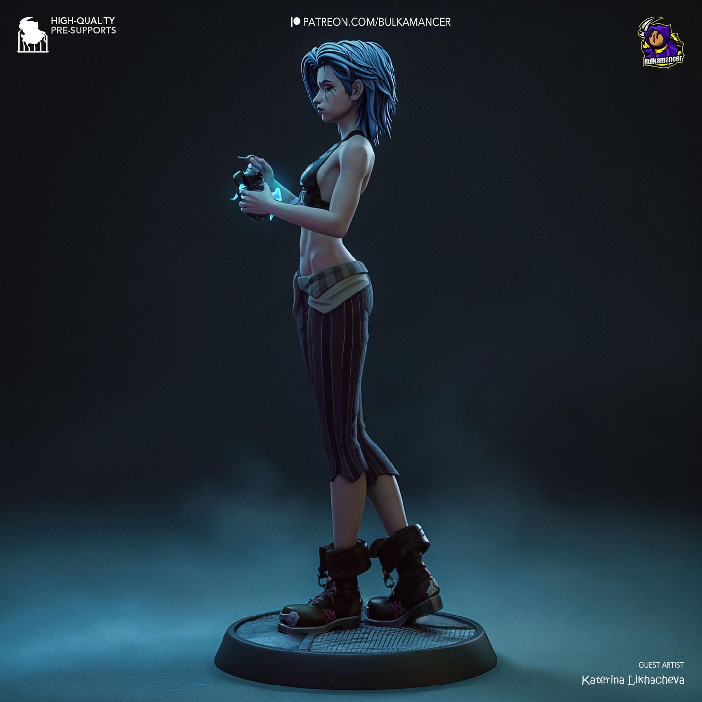 Jinx 3D Printed Resin Figurine | 8k Garage Kit [By Bulkamancer] UNPAINTED!