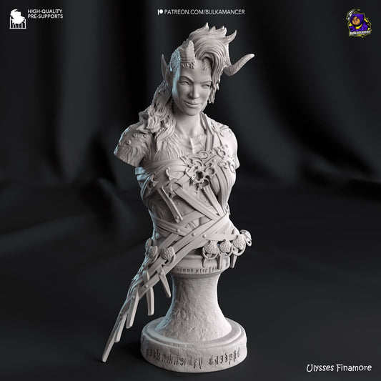 Karlach 3D Printed Resin Figurine Bust | 8k Garage Kit [By Bulkamancer] UNPAINTED!