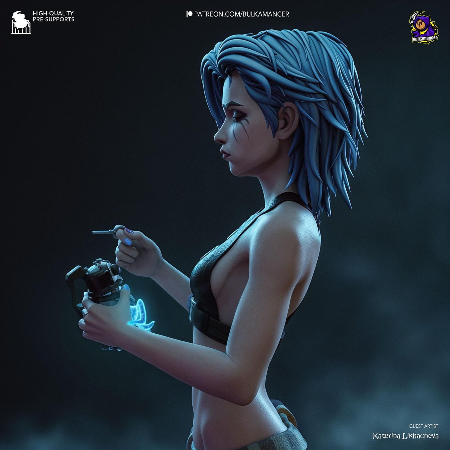 Jinx 3D Printed Resin Figurine | 8k Garage Kit [By Bulkamancer] UNPAINTED!
