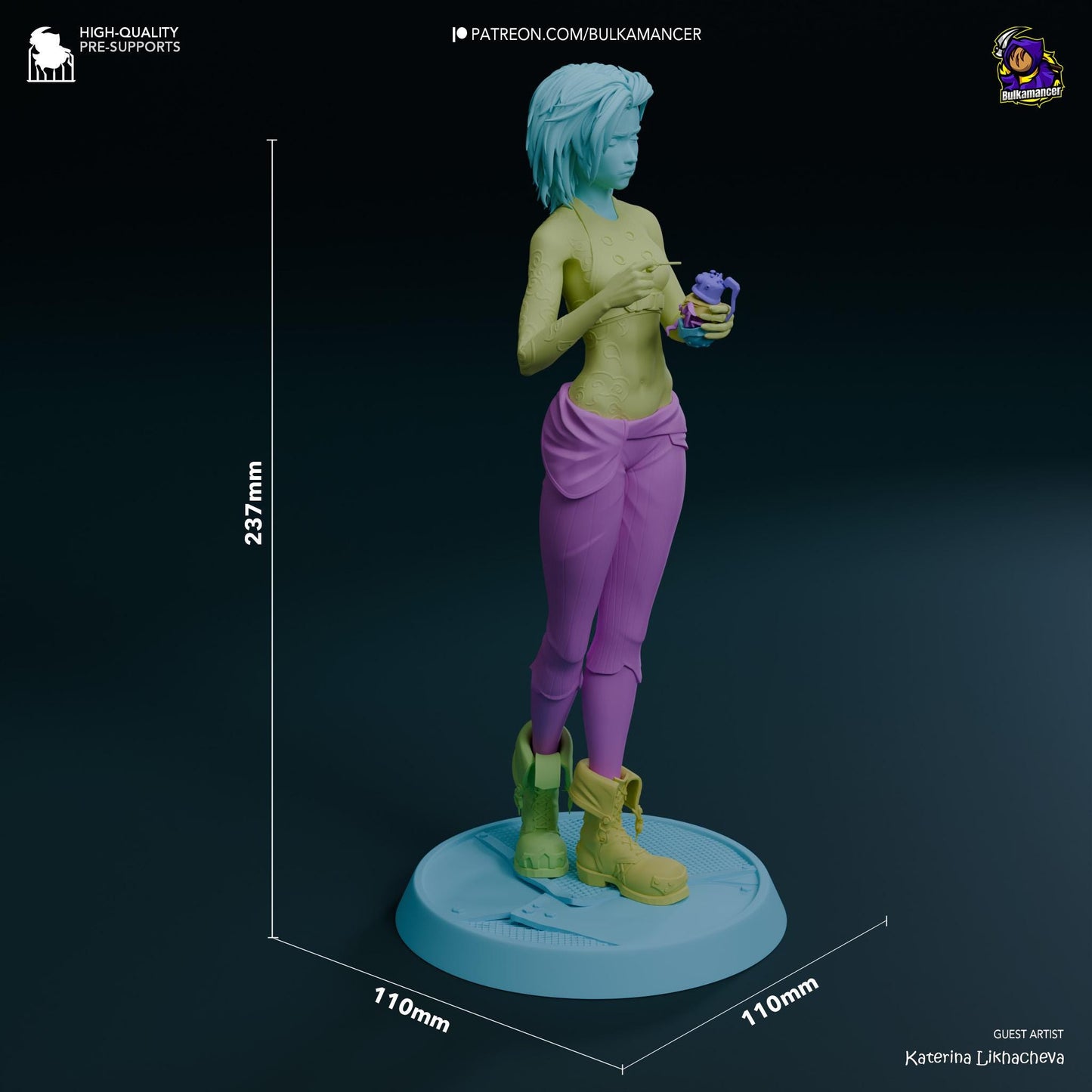 Jinx 3D Printed Resin Figurine | 8k Garage Kit [By Bulkamancer] UNPAINTED!