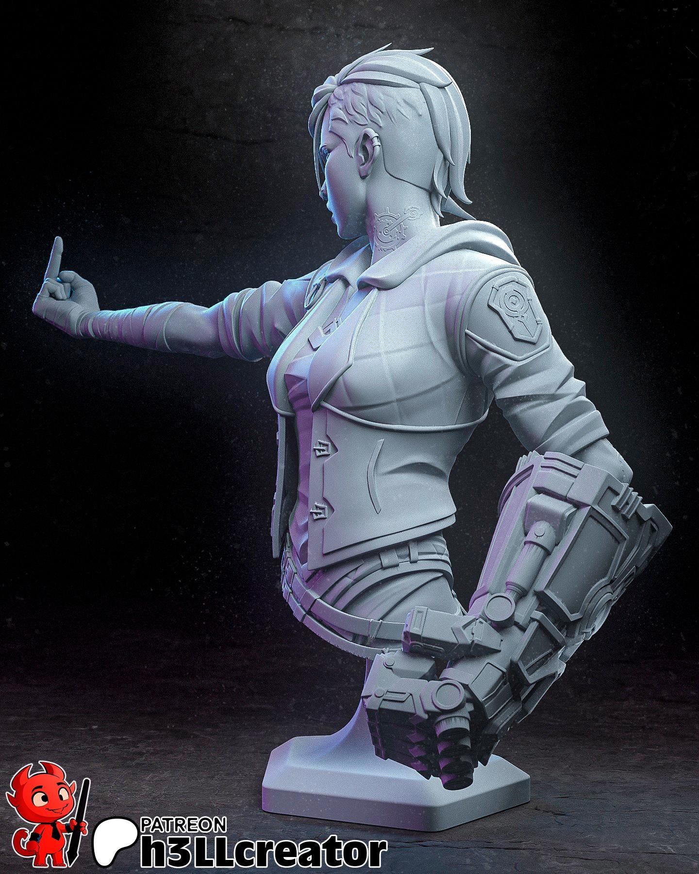 Vi Resin Bust | 3D Printed Garage Kit in 8K Detail [By h3LLCreator] - UNPAINTED