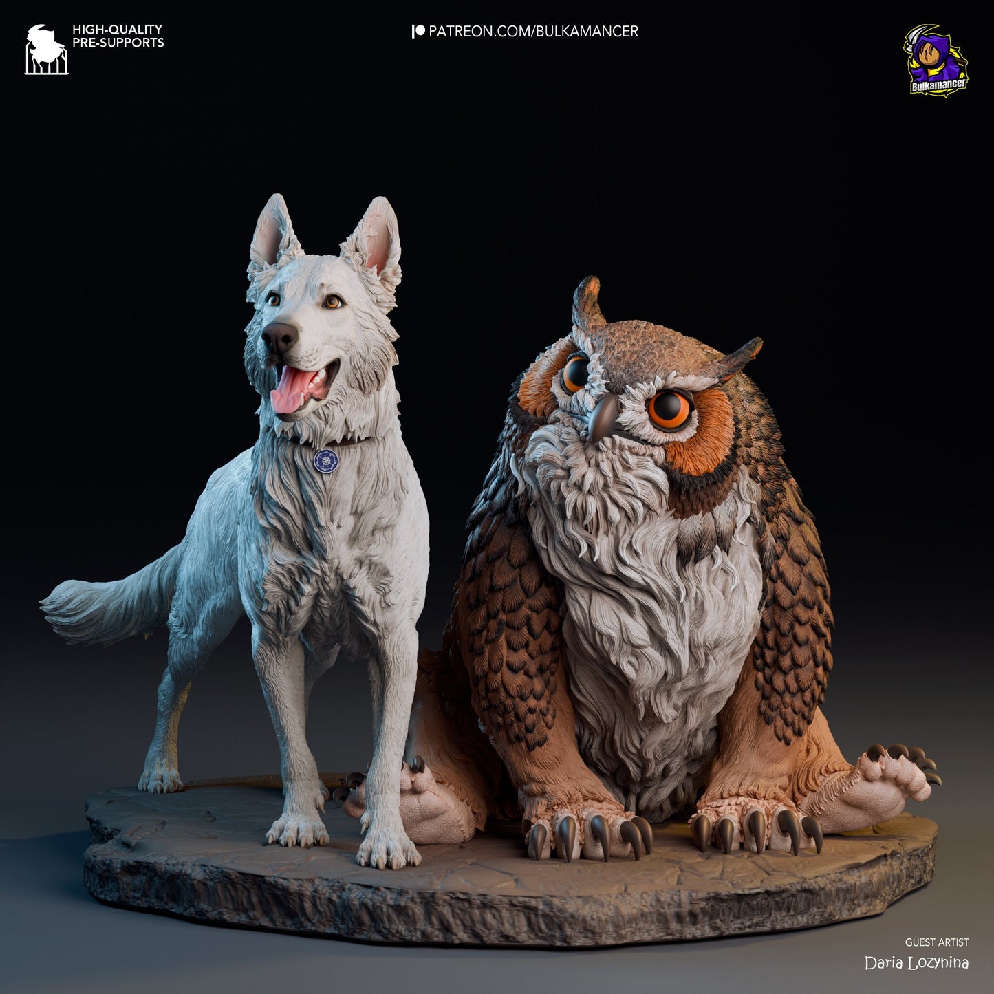 Scratch and Owlbear 3D Printed Resin Figurine | 8k Garage Kit [By Bulkamancer] UNPAINTED!