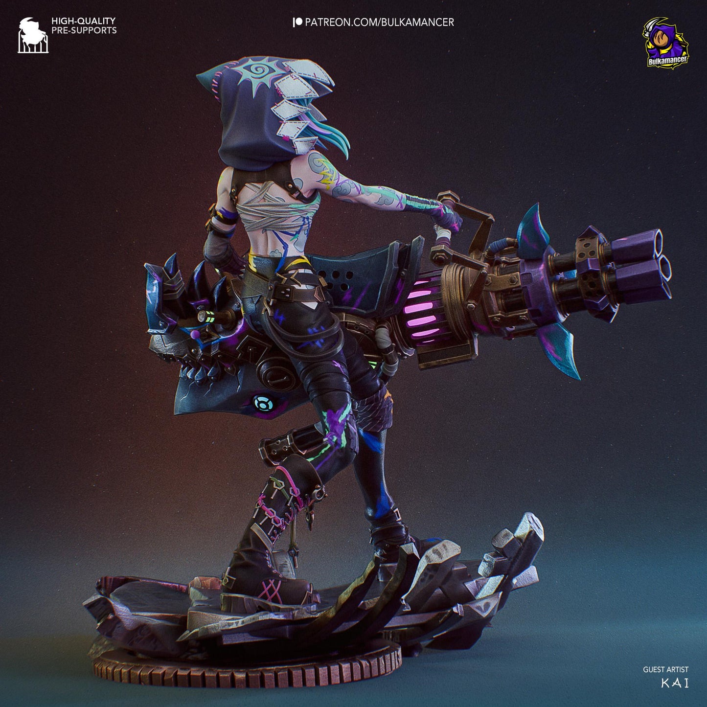Jinx 3D Printed Resin Figurine | 8k Garage Kit [By Bulkamancer] UNPAINTED!