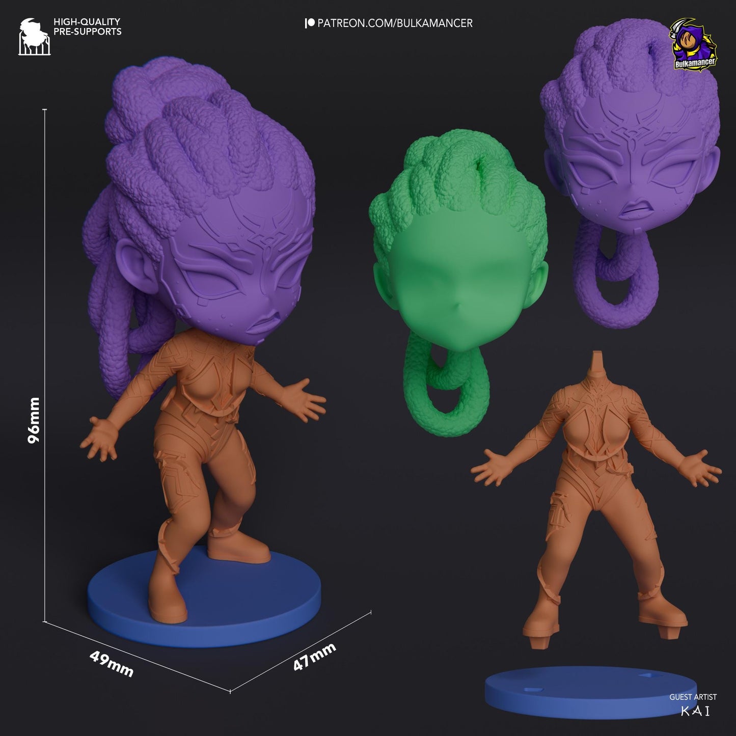 Chibi Mel 3D Printed Resin Figurine | 8k Garage Kit [By Bulkamancer] *UNPAINTED!*
