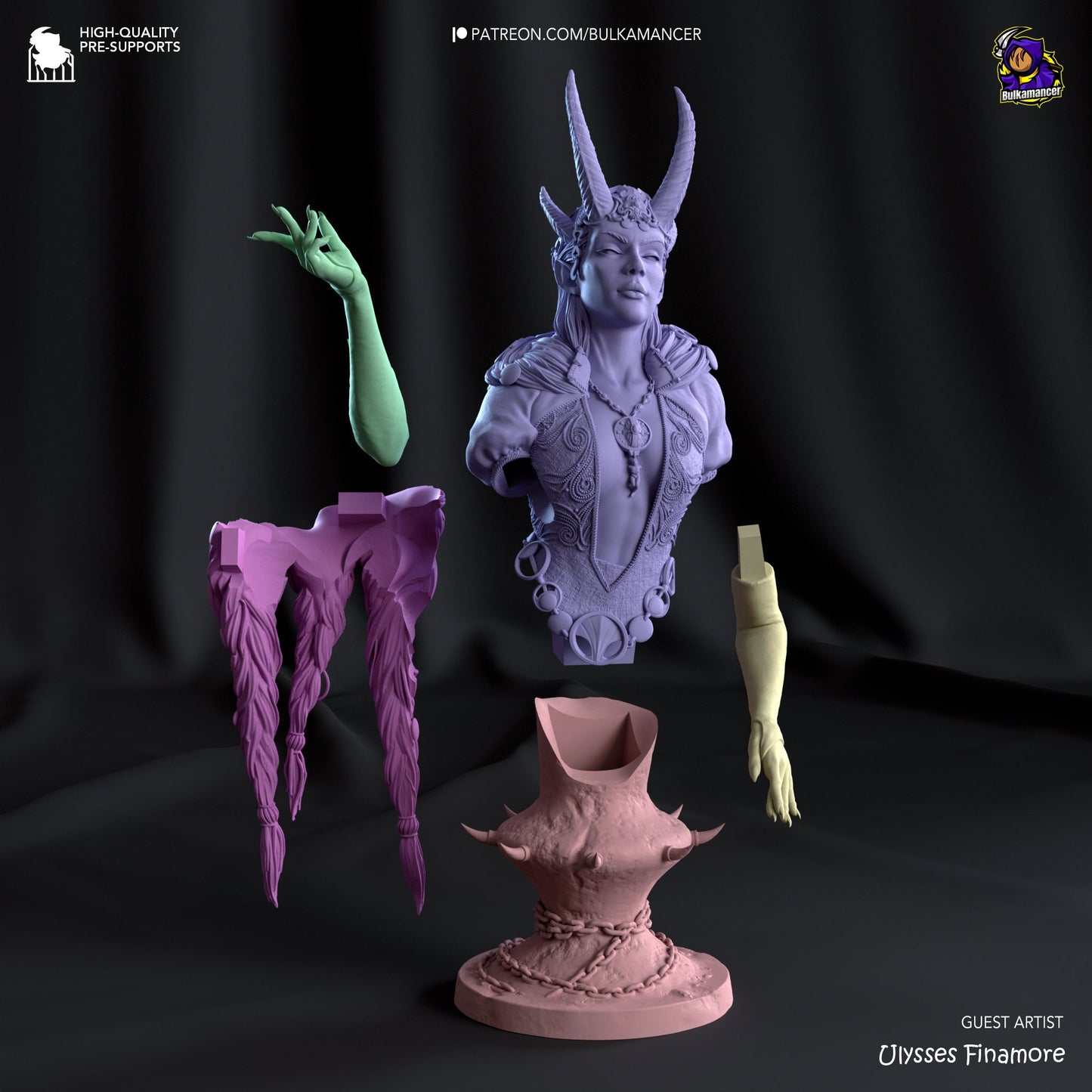 Mizora 3D Printed Resin Figurine Bust | 8k Garage Kit [By Bulkamancer] UNPAINTED!