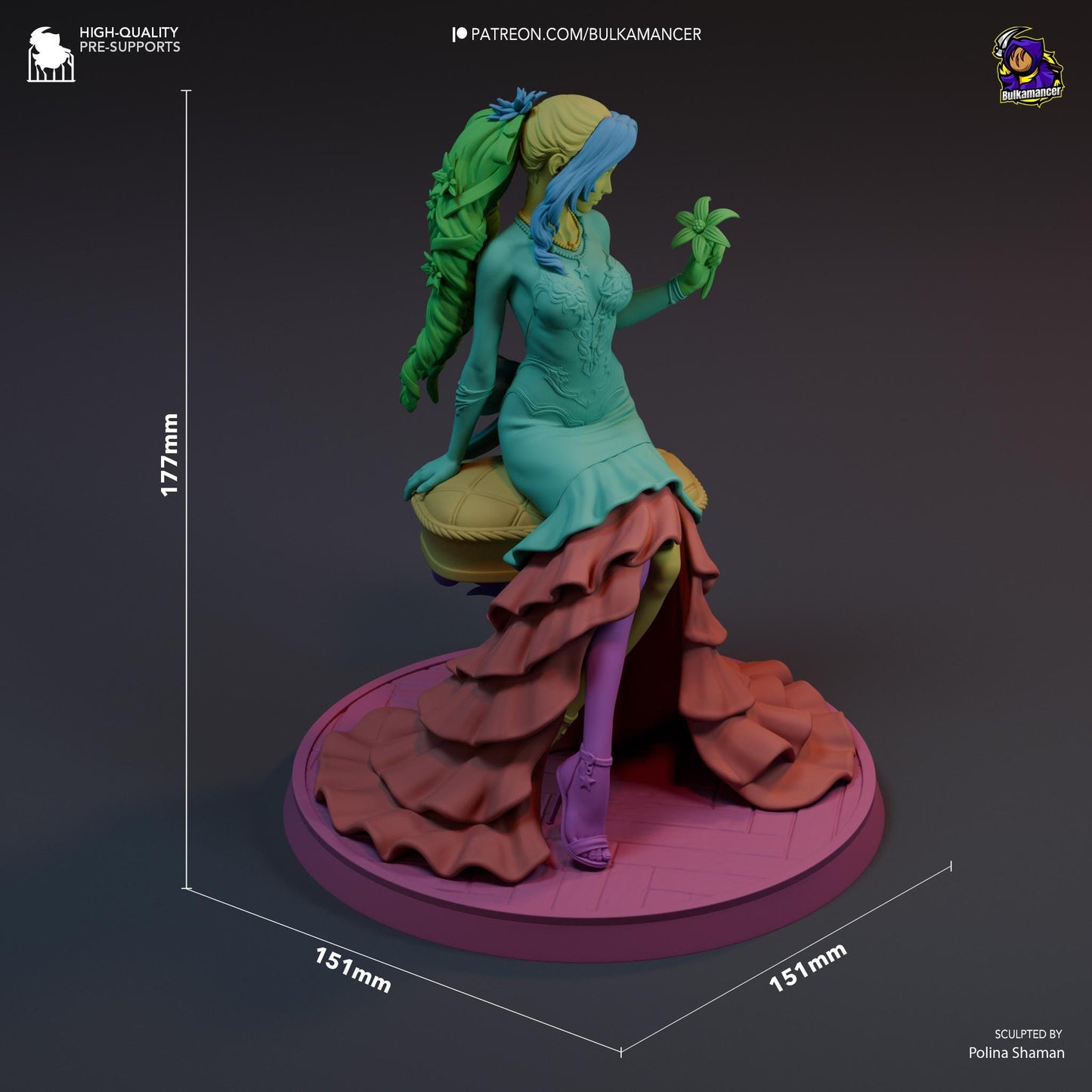 Aerith 3D Printed Resin Figurine | 8k Garage Kit [By Bulkamancer] UNPAINTED!