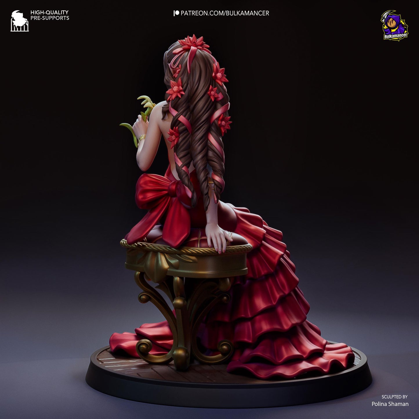 Aerith 3D Printed Resin Figurine | 8k Garage Kit [By Bulkamancer] UNPAINTED!