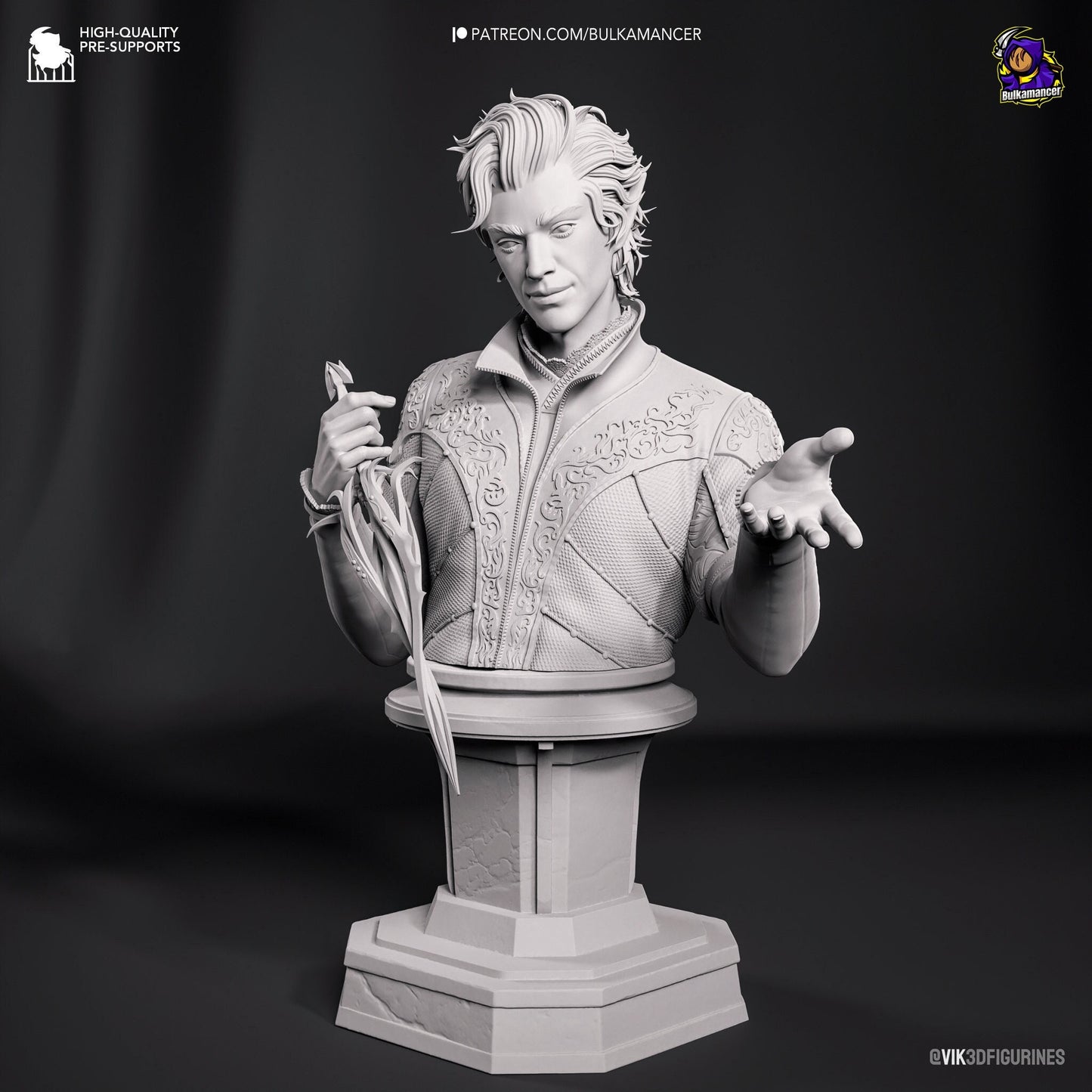 Astarion 3D Printed Resin Figurine Bust | 8k Garage Kit [By Bulkamancer] UNPAINTED!