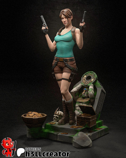 Lara Croft 3D Printed Resin Figurine | 8k Garage Kit [By H3LLCreator] UNPAINTED!