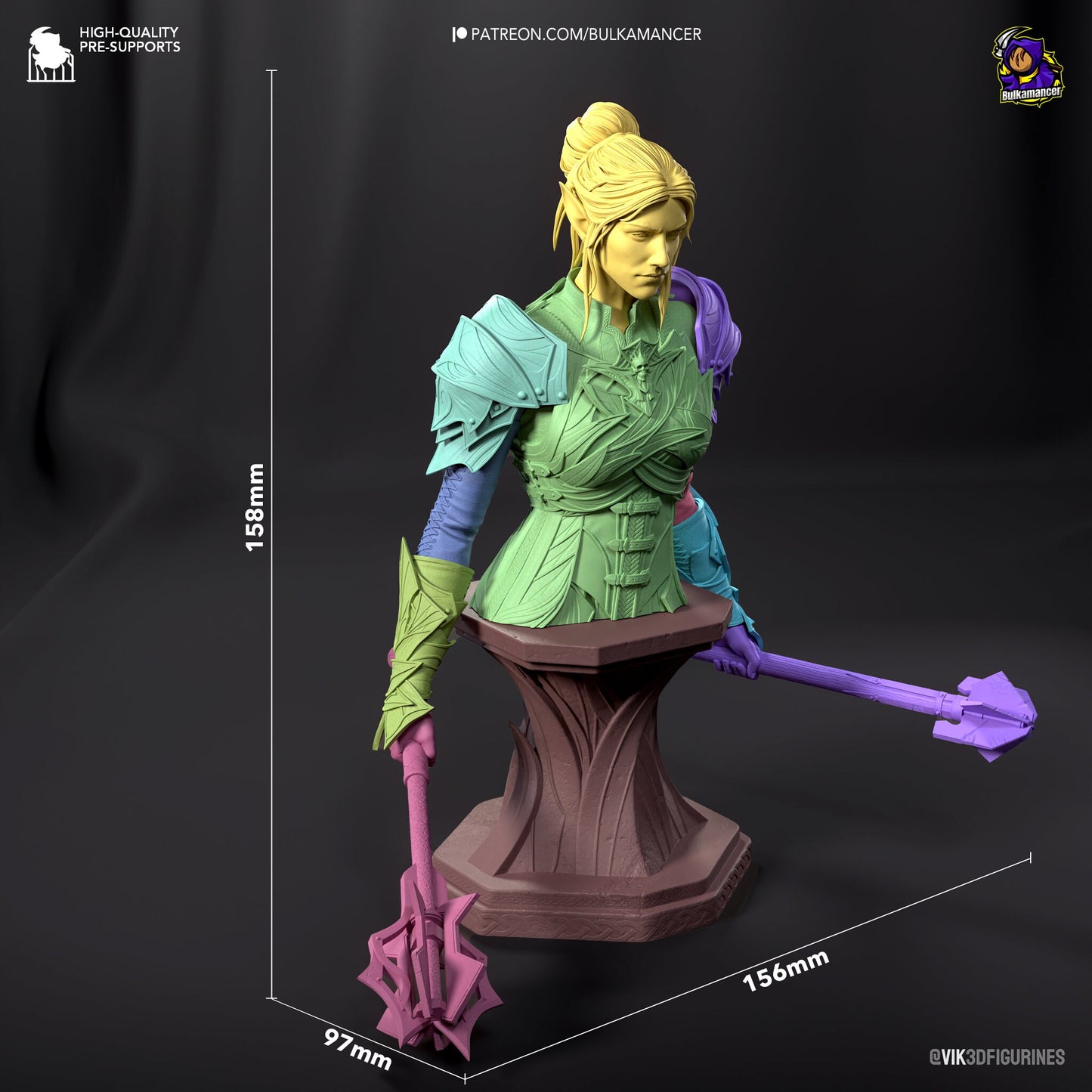 Minthara 3D 3D Printed Resin Figurine Bust | 8k Garage Kit [By Bulkamancer] UNPAINTED!