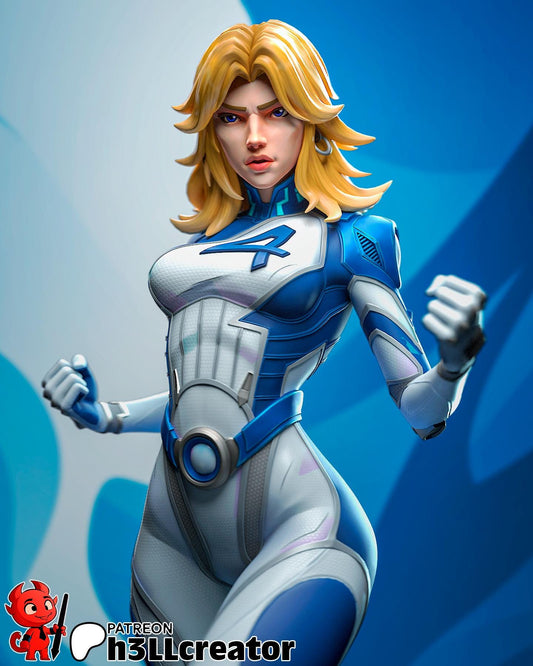 Invisible Woman 3D Printed Resin Figurine | 8k Garage Kit [By h3LLCreator] UNPAINTED!