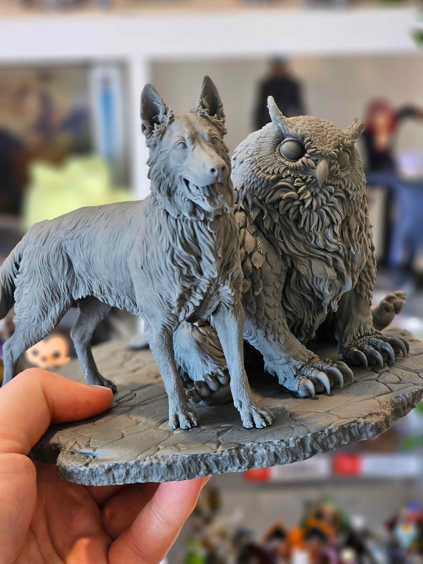 Scratch and Owlbear 3D Printed Resin Figurine | 8k Garage Kit [By Bulkamancer] UNPAINTED!