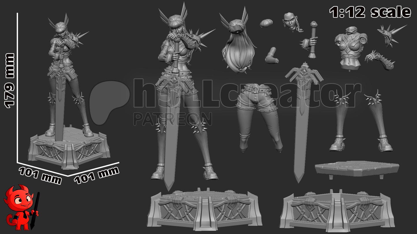 Magik 3D Printed Resin Figurine | 8k Garage Kit [By h3LLCreator] UNPAINTED!
