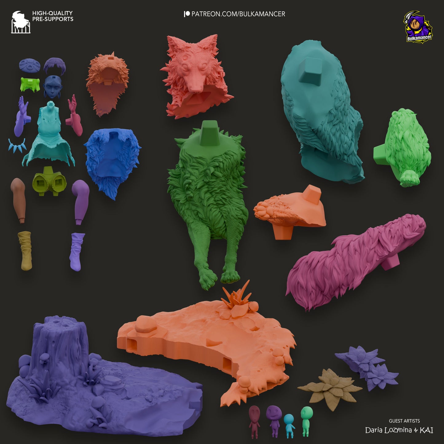 Wolf Princess 3D Printed Resin Figurine | 8k Garage Kit [By Bulkamancer] UNPAINTED!