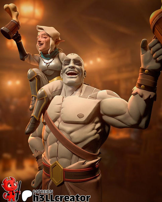 Grog And Pike 3D Printed Resin Figurine | 8k Garage Kit [By h3LLCreator] UNPAINTED!