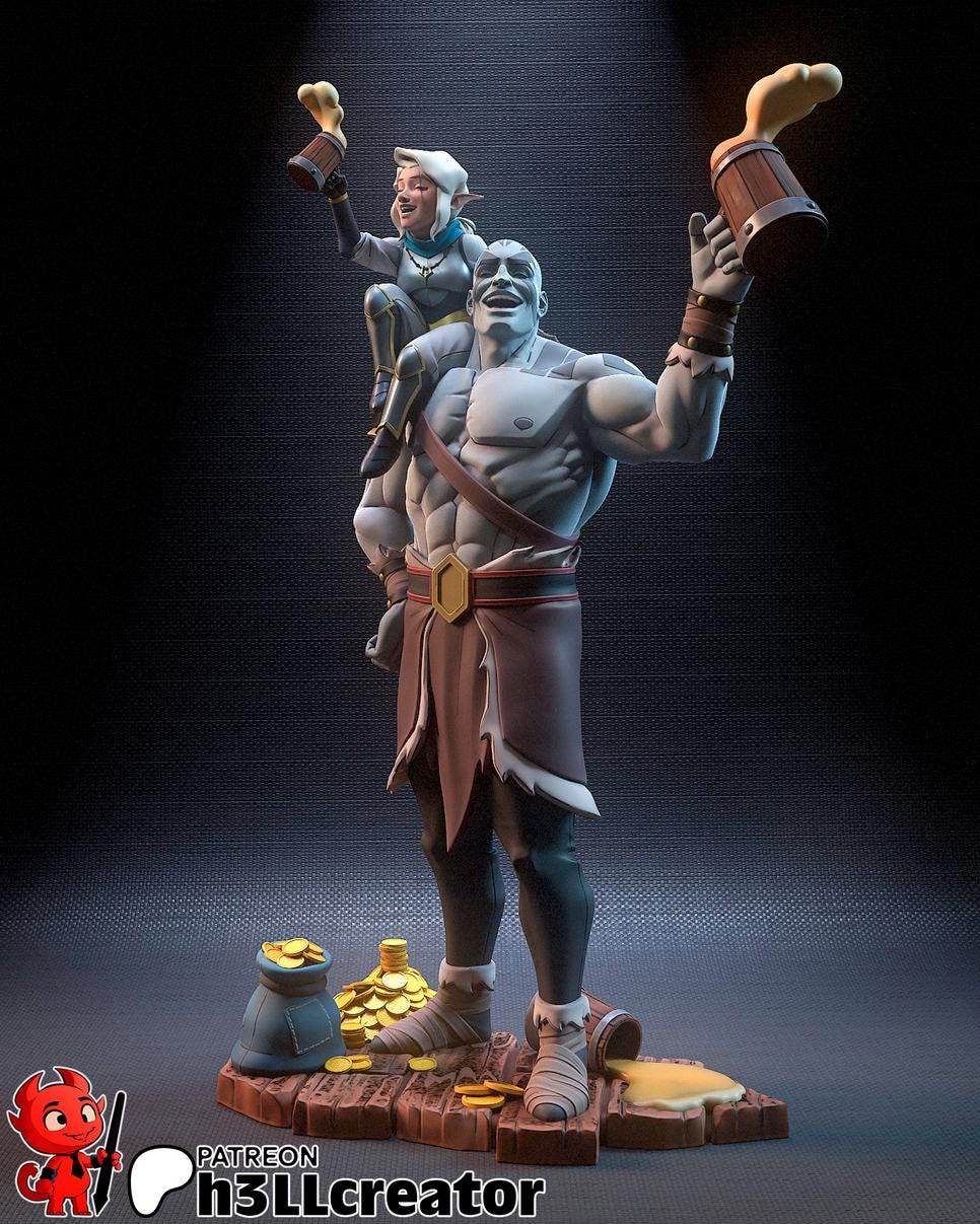 Grog And Pike 3D Printed Resin Figurine | 8k Garage Kit [By h3LLCreator] UNPAINTED!
