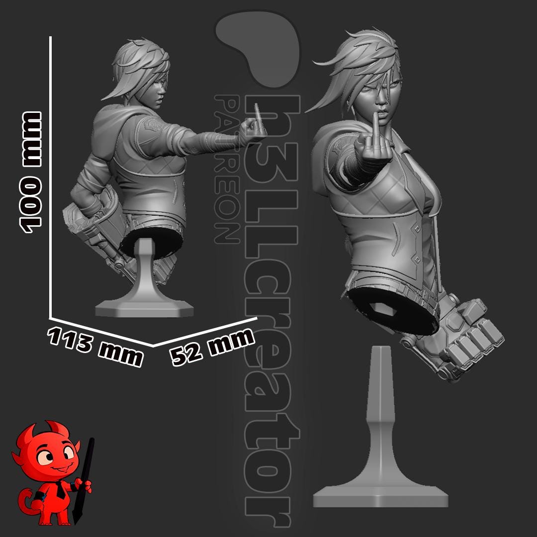 Vi Resin Bust | 3D Printed Garage Kit in 8K Detail [By h3LLCreator] - UNPAINTED