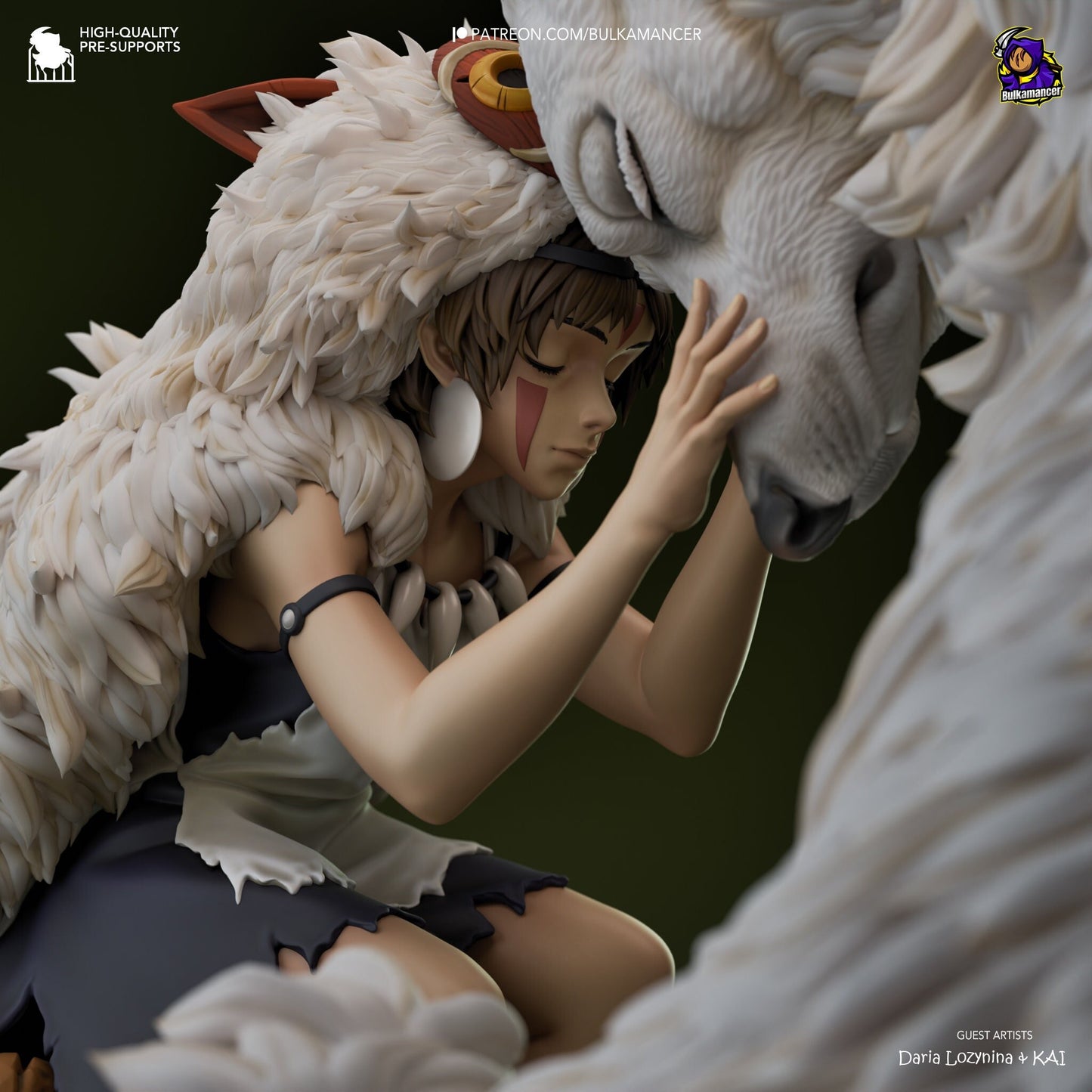 Wolf Princess 3D Printed Resin Figurine | 8k Garage Kit [By Bulkamancer] UNPAINTED!
