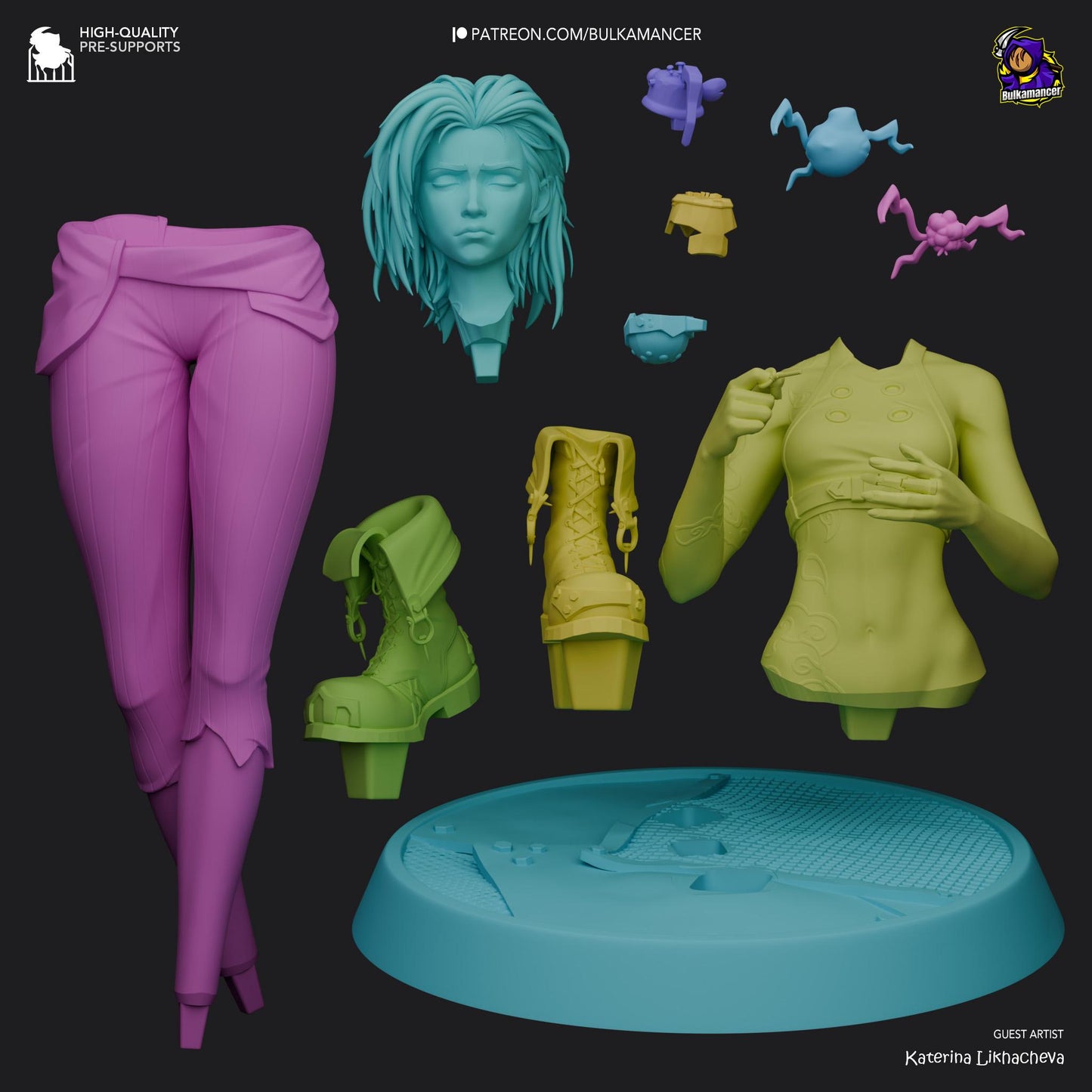 Jinx 3D Printed Resin Figurine | 8k Garage Kit [By Bulkamancer] UNPAINTED!