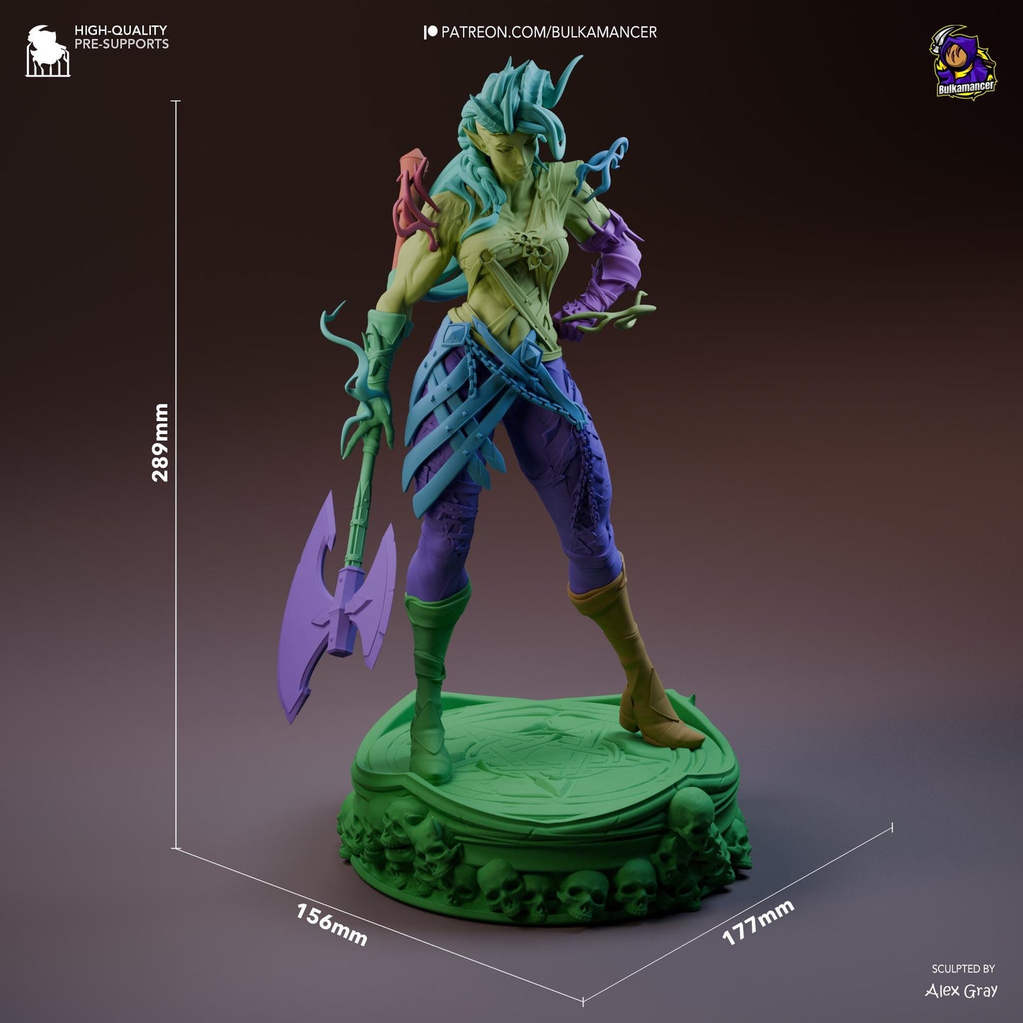 Karlach - Stylized 3D Printed Resin Figurine | 8k Garage Kit [By Bulkamancer] UNPAINTED!