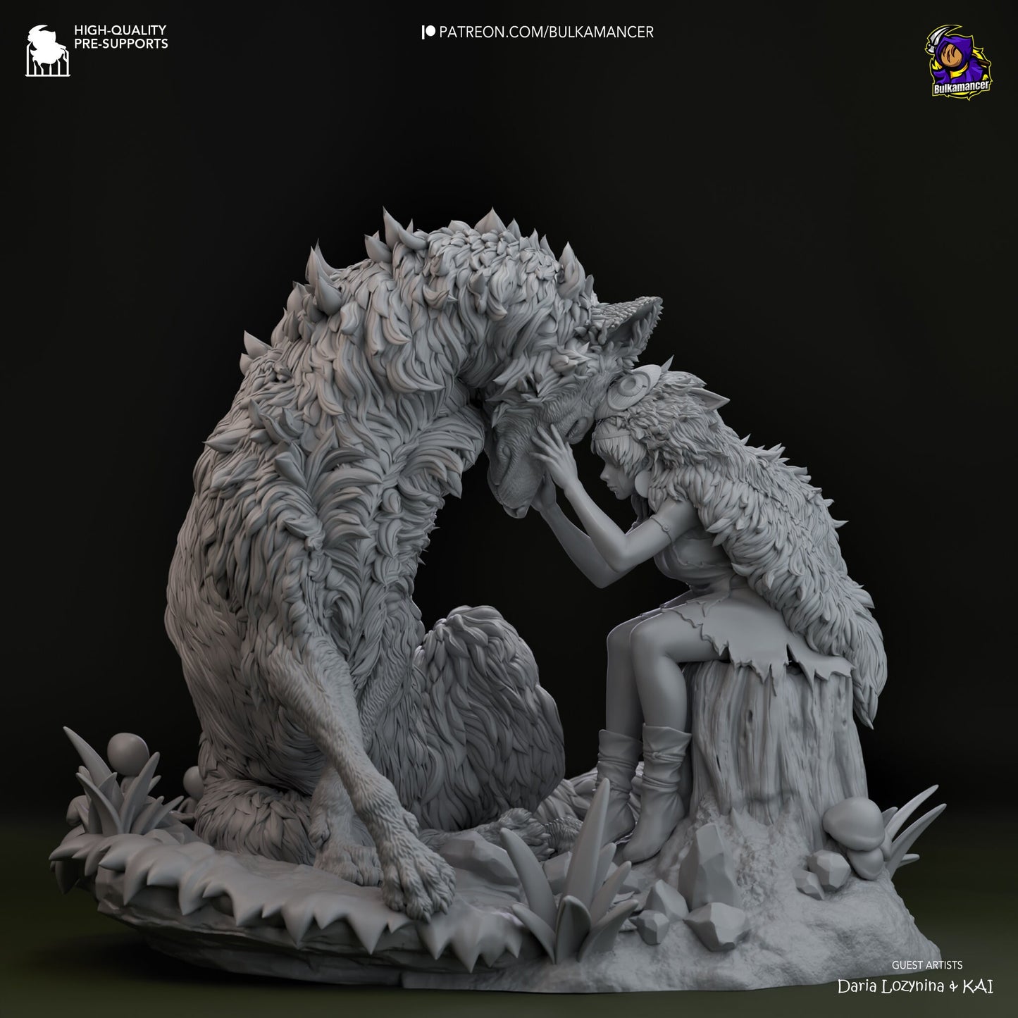Wolf Princess 3D Printed Resin Figurine | 8k Garage Kit [By Bulkamancer] UNPAINTED!