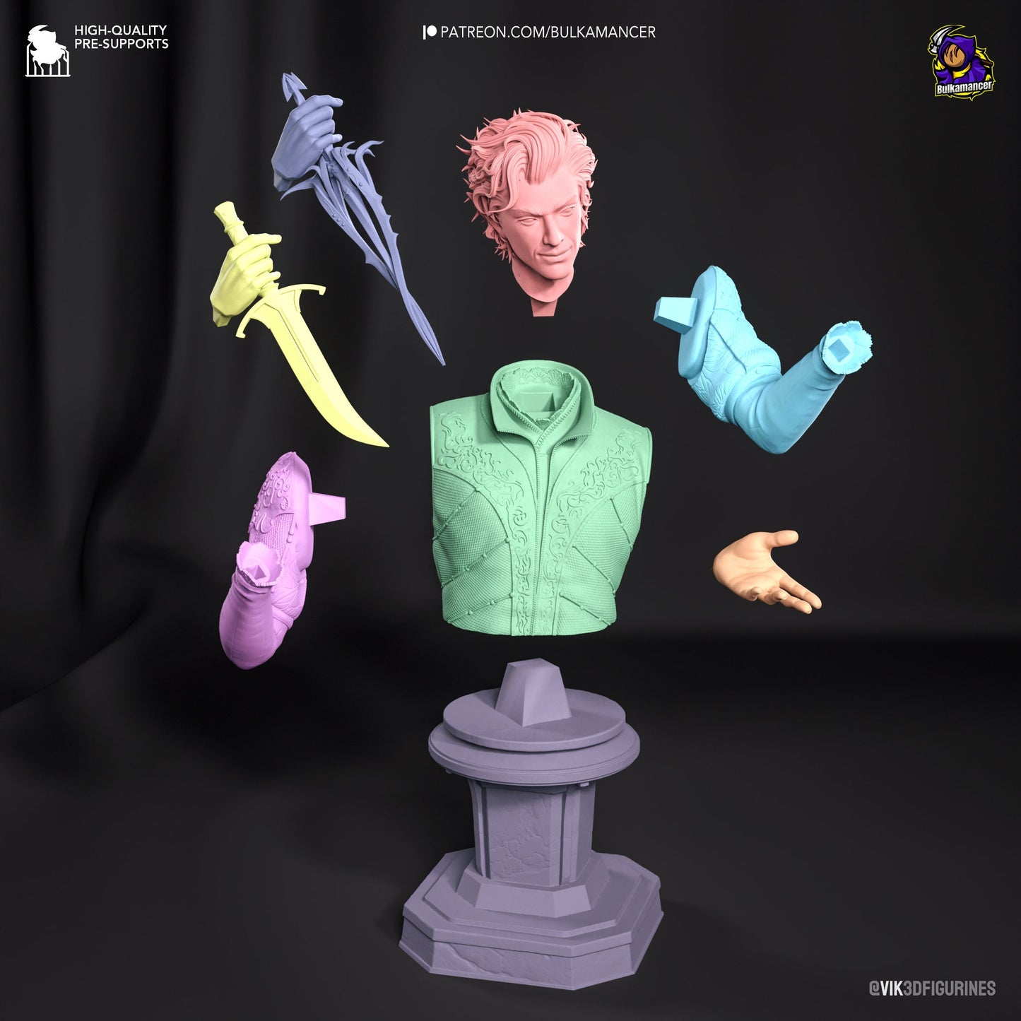 Astarion 3D Printed Resin Figurine Bust | 8k Garage Kit [By Bulkamancer] UNPAINTED!