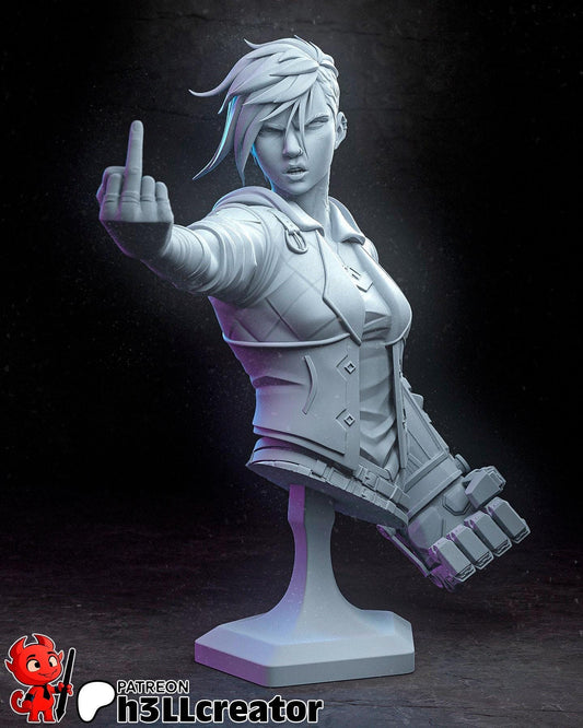 Vi Resin Bust | 3D Printed Garage Kit in 8K Detail [By h3LLCreator] - UNPAINTED
