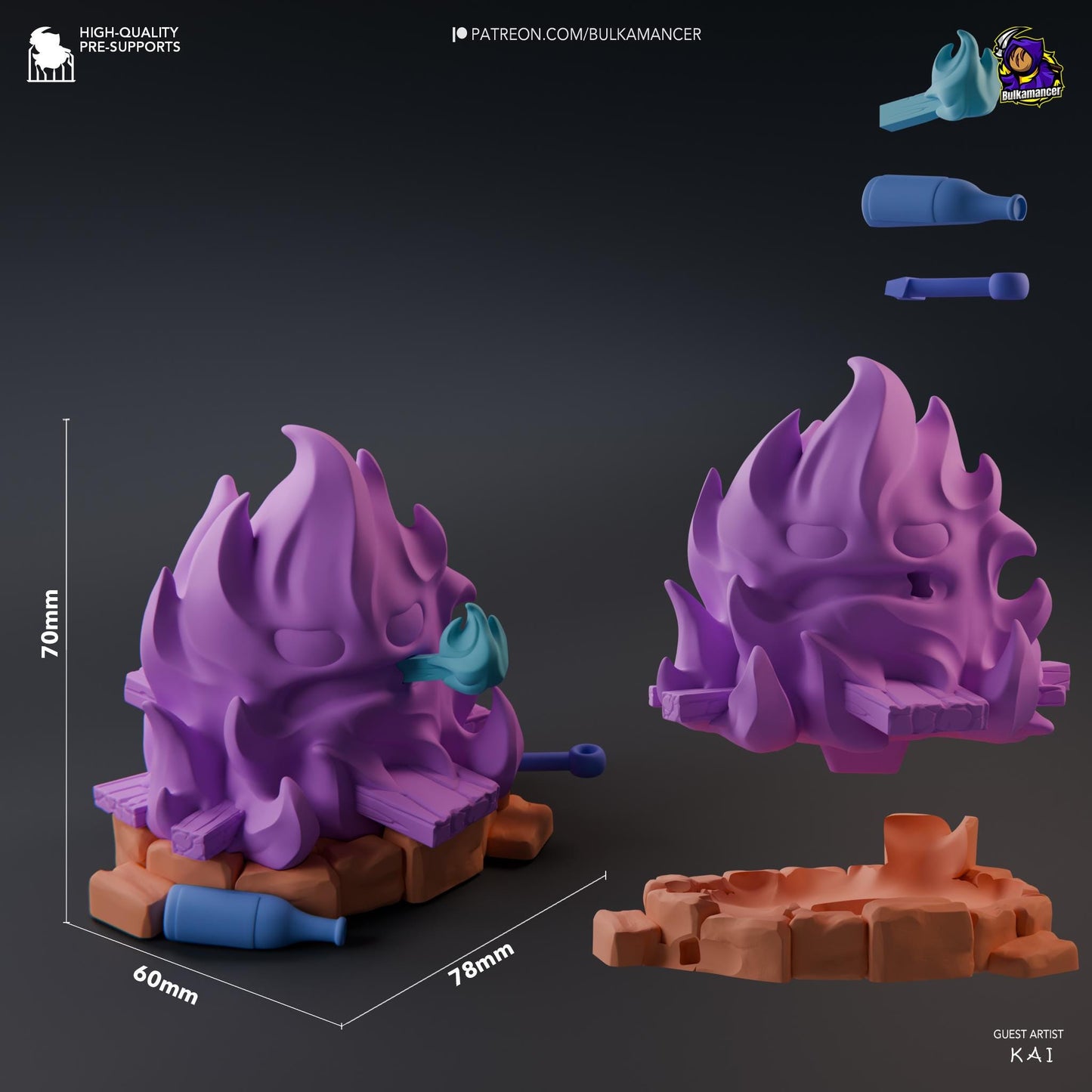 Calcifer Figurine 3D Print | 8k Resin Garage Kit [By Bulkamancer] UNPAINTED!