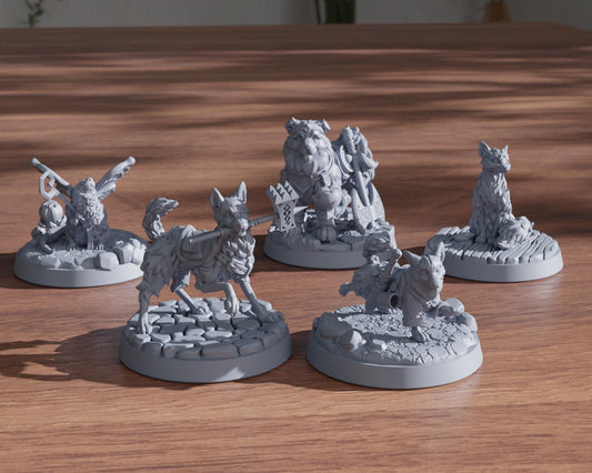 DnD Miniatures Pet Pack 1  | 8k 3D Print Resin | [By Awkward Penguin's Minis] UNPAINTED