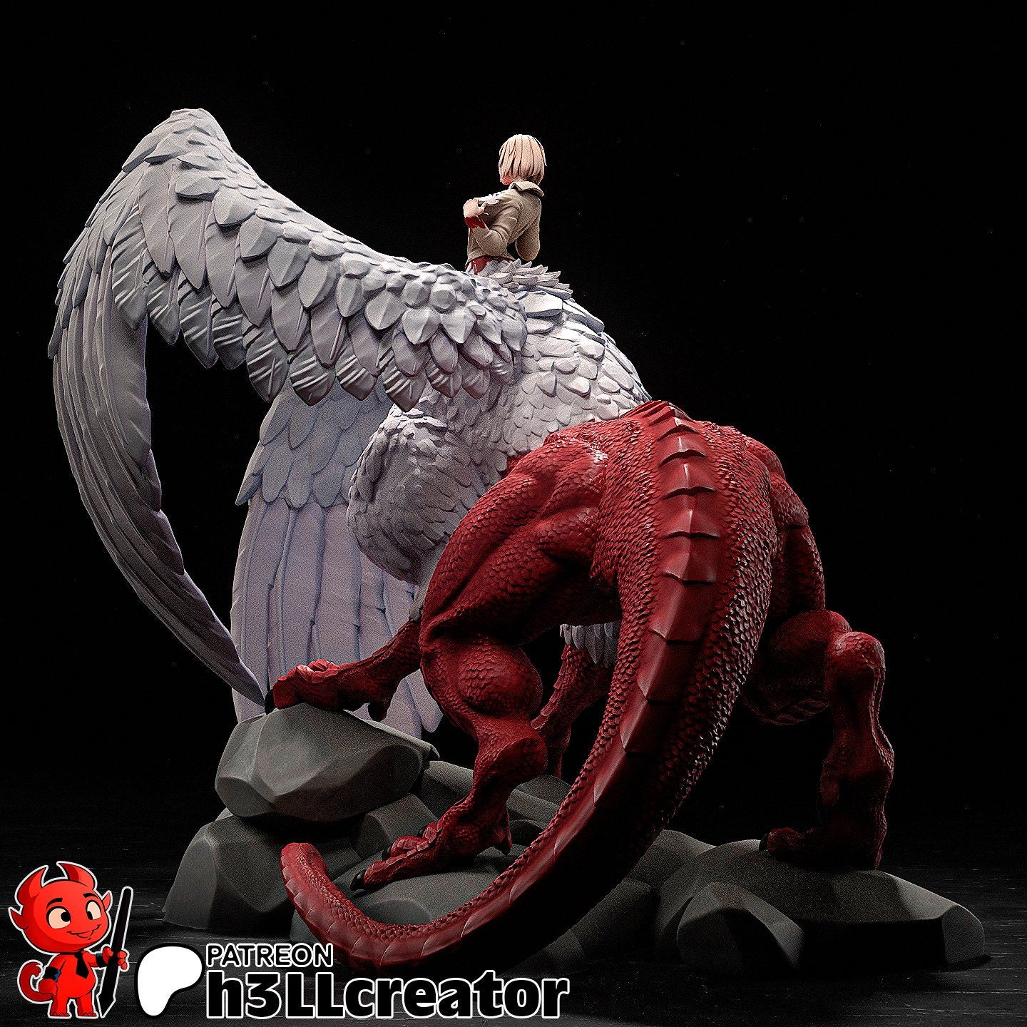 Dragon Lady 3D Printed Resin Figurine | 8k Garage Kit [By h3LLCreator] UNPAINTED!