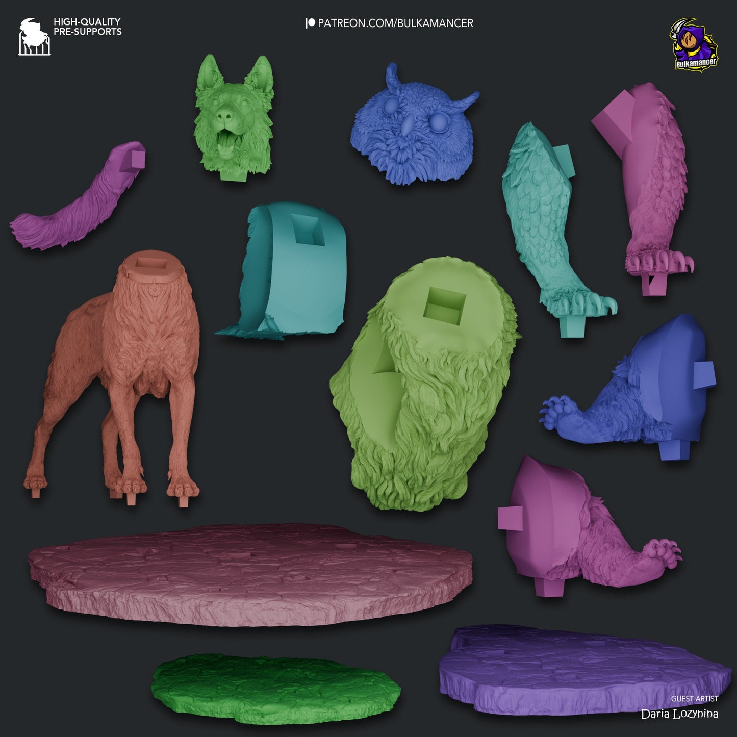 Scratch and Owlbear 3D Printed Resin Figurine | 8k Garage Kit [By Bulkamancer] UNPAINTED!