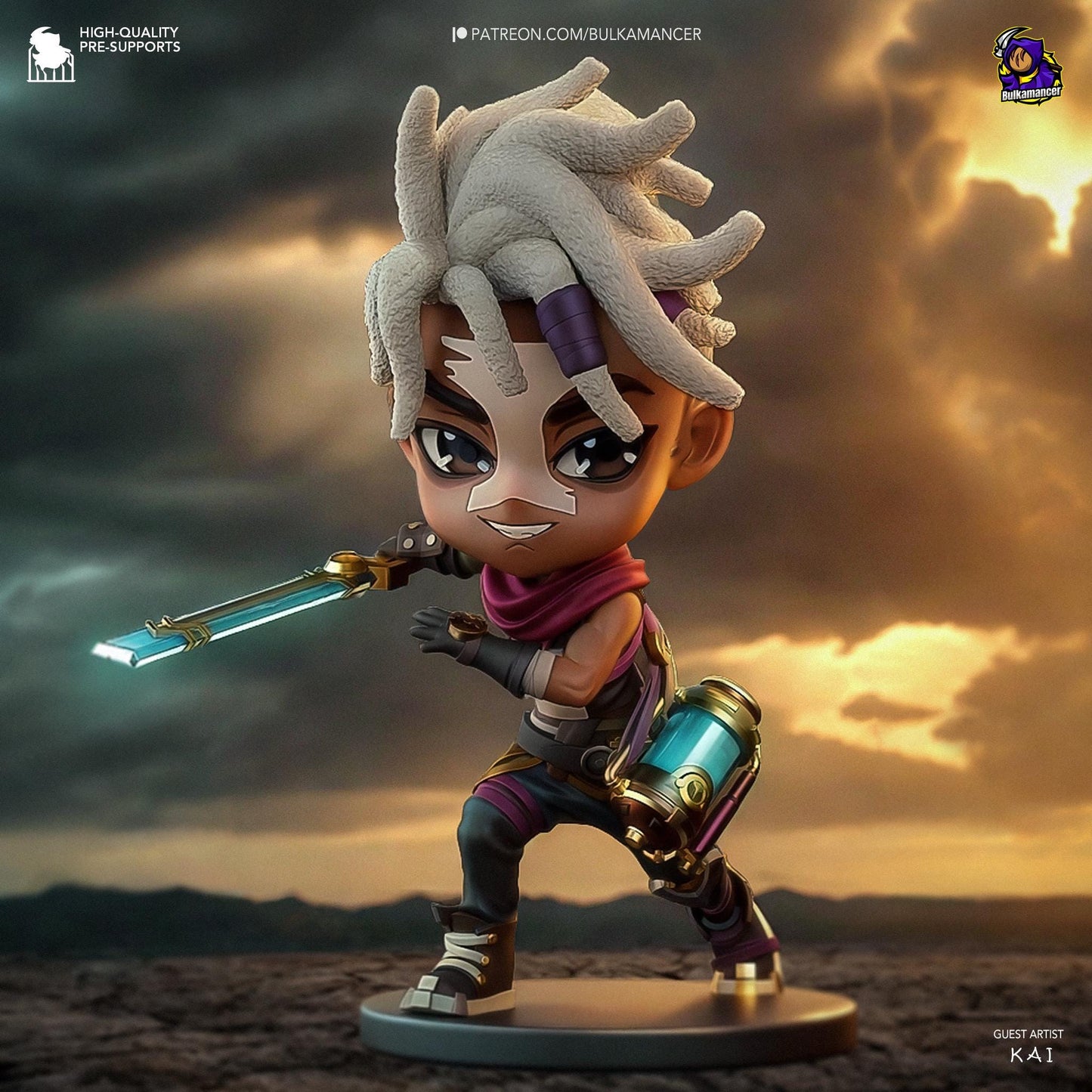 Chibi Ekko Figurine 3D Print | 8k Resin Garage Kit [By Bulkamancer] UNPAINTED!