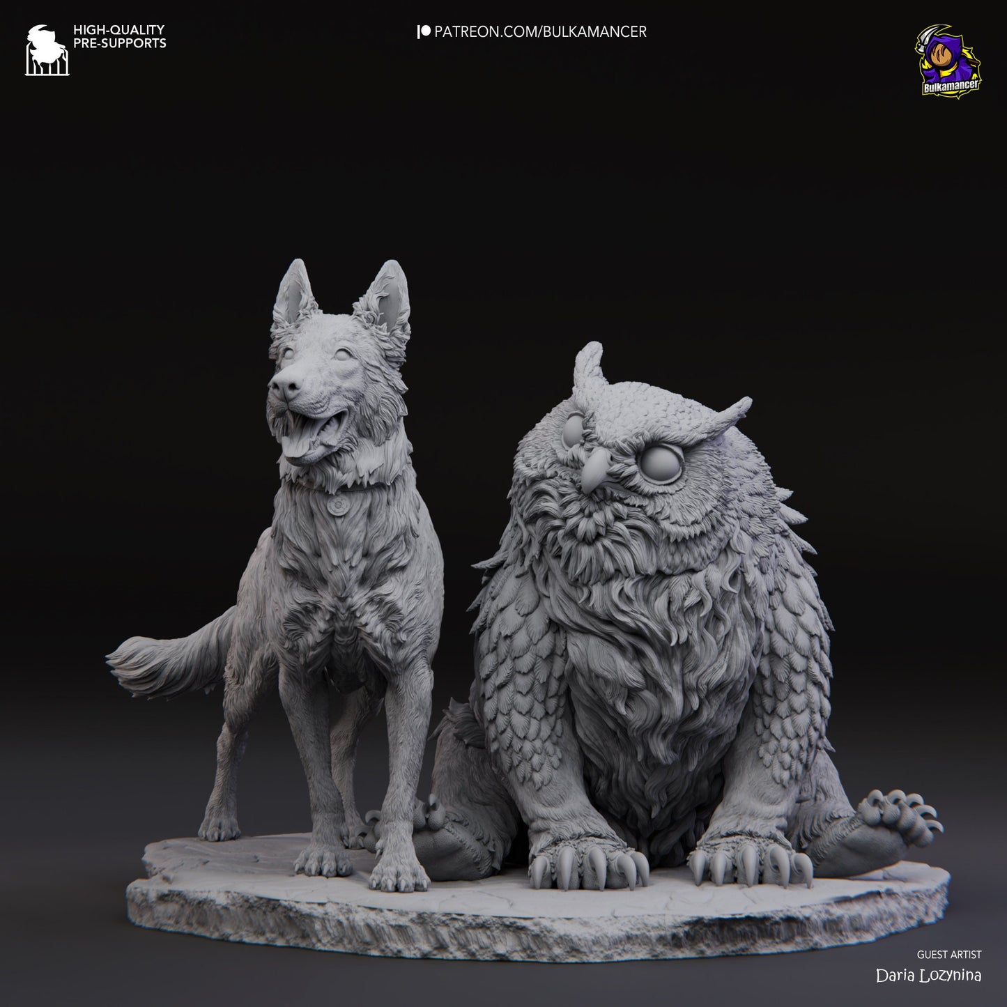 Scratch and Owlbear 3D Printed Resin Figurine | 8k Garage Kit [By Bulkamancer] UNPAINTED!