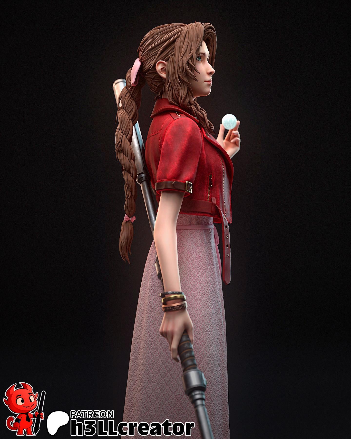 Aerith 3D Printed Resin Figurine | 8k Garage Kit [By h3LLCreator] UNPAINTED!