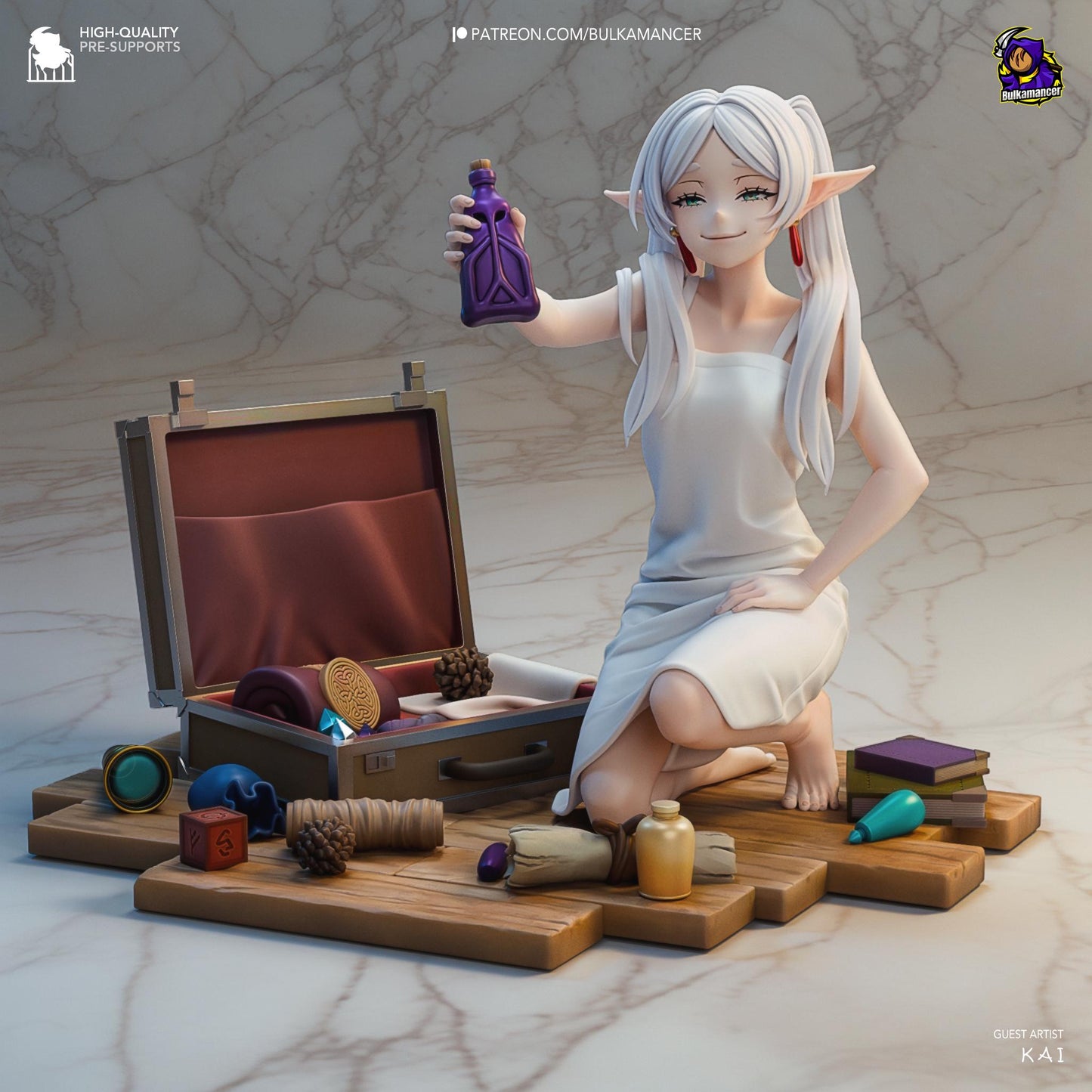 A Mage & Her Potions 3D Printed Resin Figurine | 8k Garage Kit [By Bulkamancer] UNPAINTED!