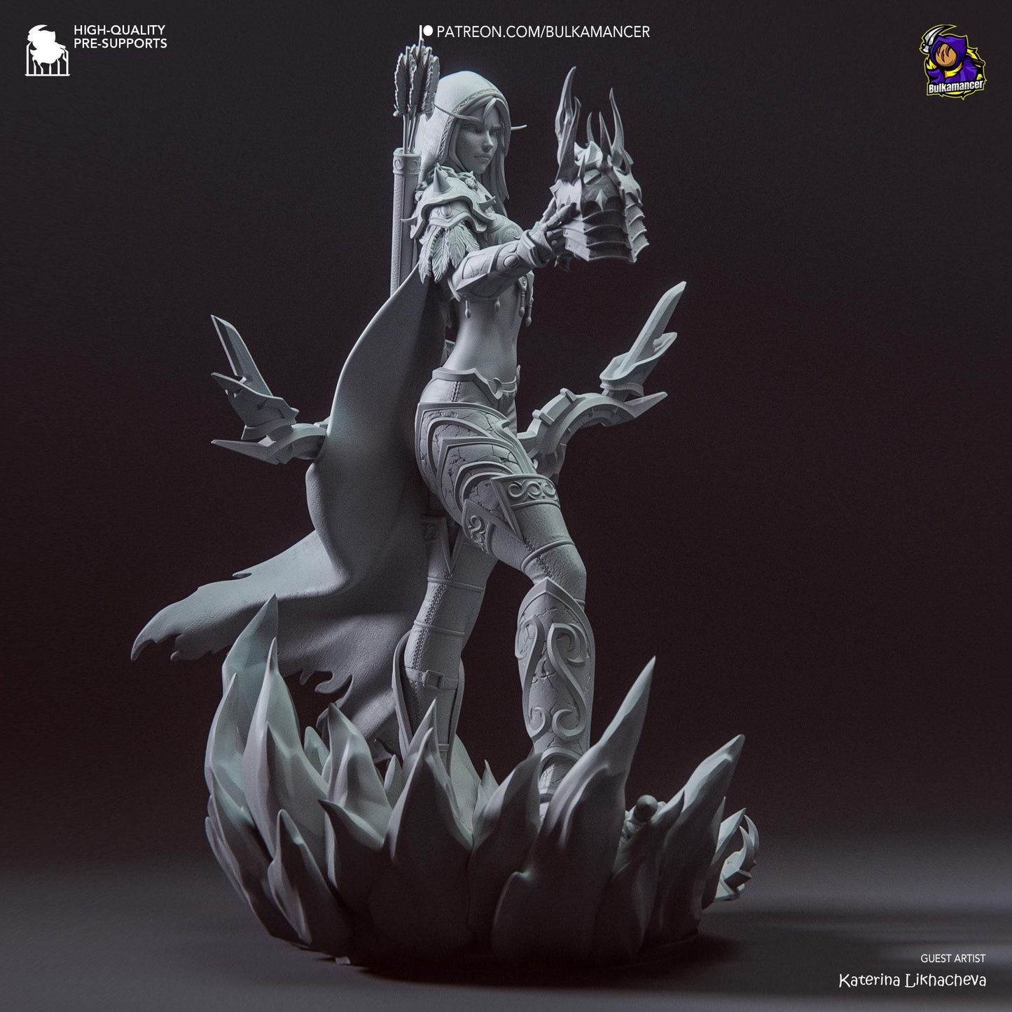Sylvanas 3D Printed Resin Figurine | 8k Garage Kit [By Bulkamancer] UNPAINTED!