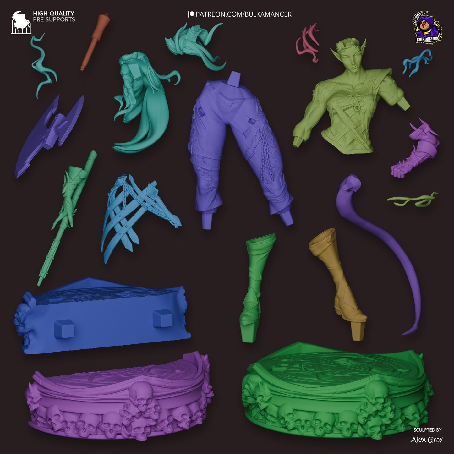 Karlach - Stylized 3D Printed Resin Figurine | 8k Garage Kit [By Bulkamancer] UNPAINTED!