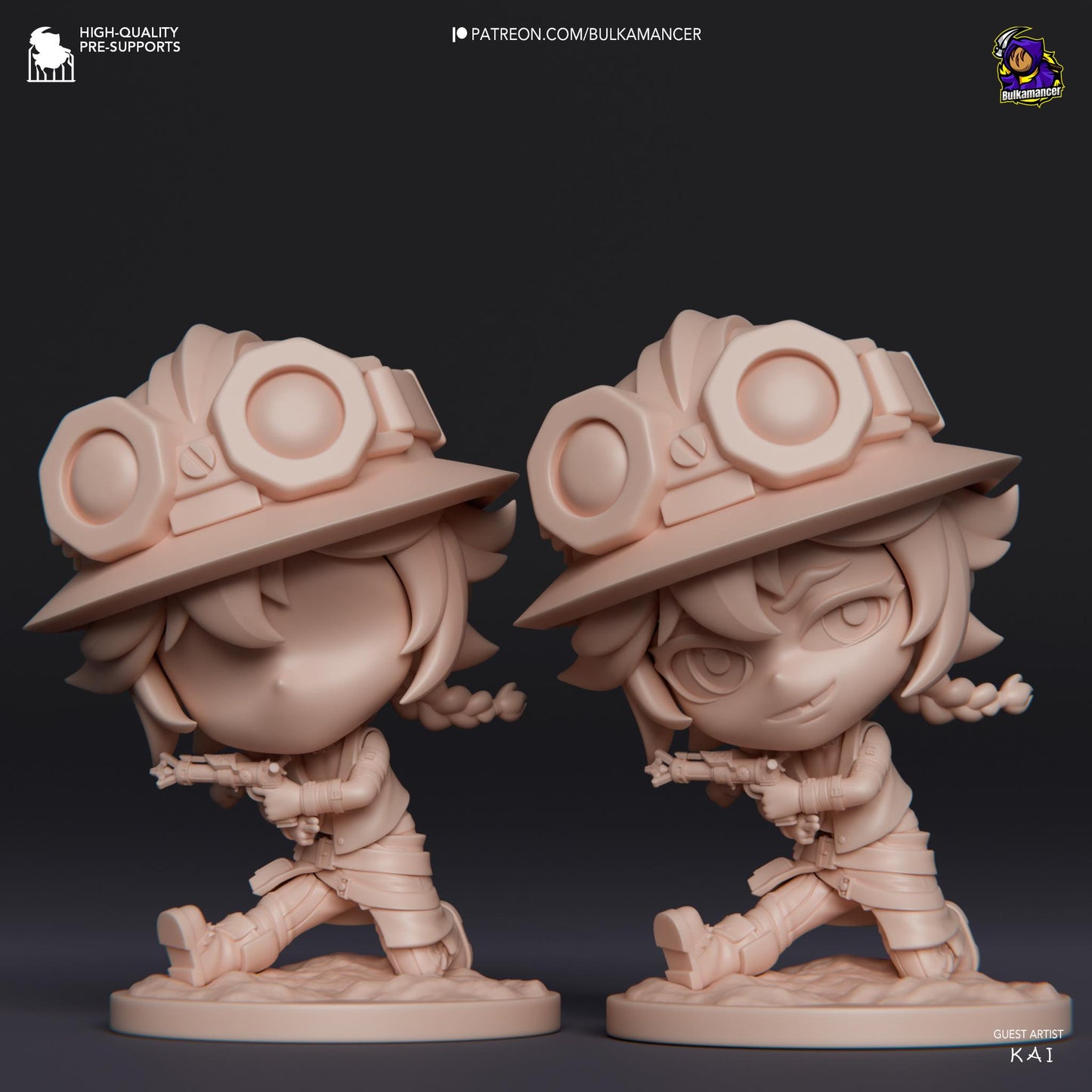 Chibi Isha 3D Printed Resin Figurine | 8k Garage Kit [By Bulkamancer] *UNPAINTED!*