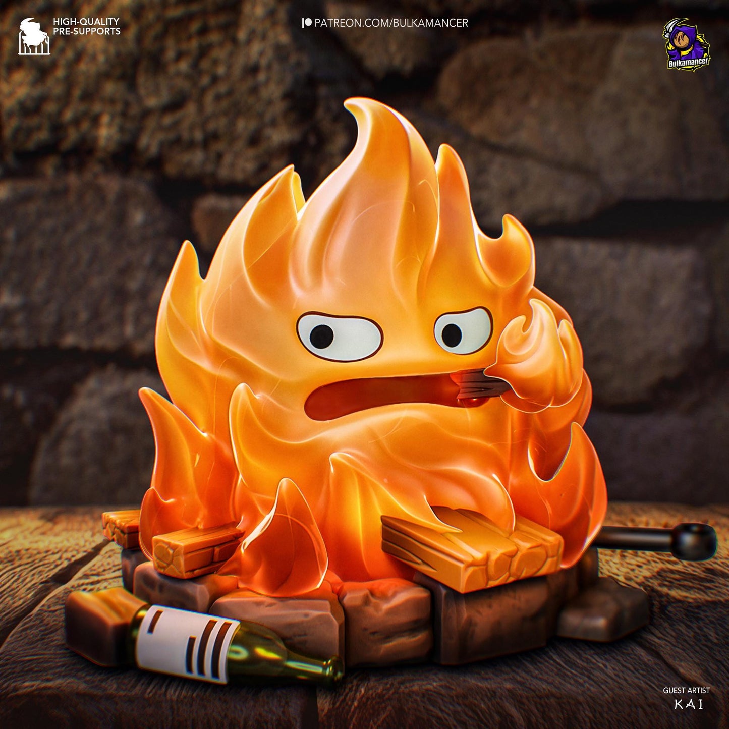 Calcifer Figurine 3D Print | 8k Resin Garage Kit [By Bulkamancer] UNPAINTED!