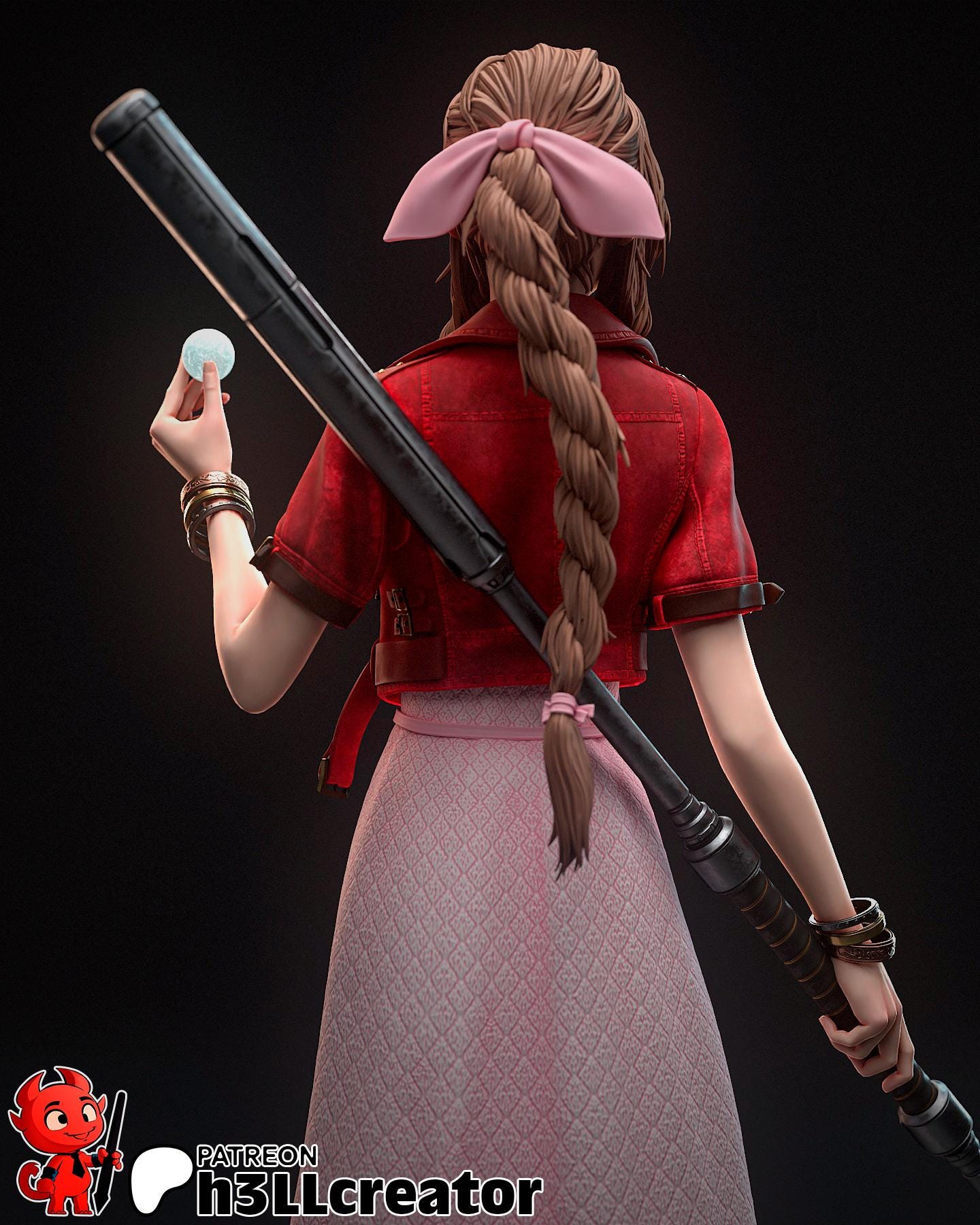Aerith 3D Printed Resin Figurine | 8k Garage Kit [By h3LLCreator] UNPAINTED!