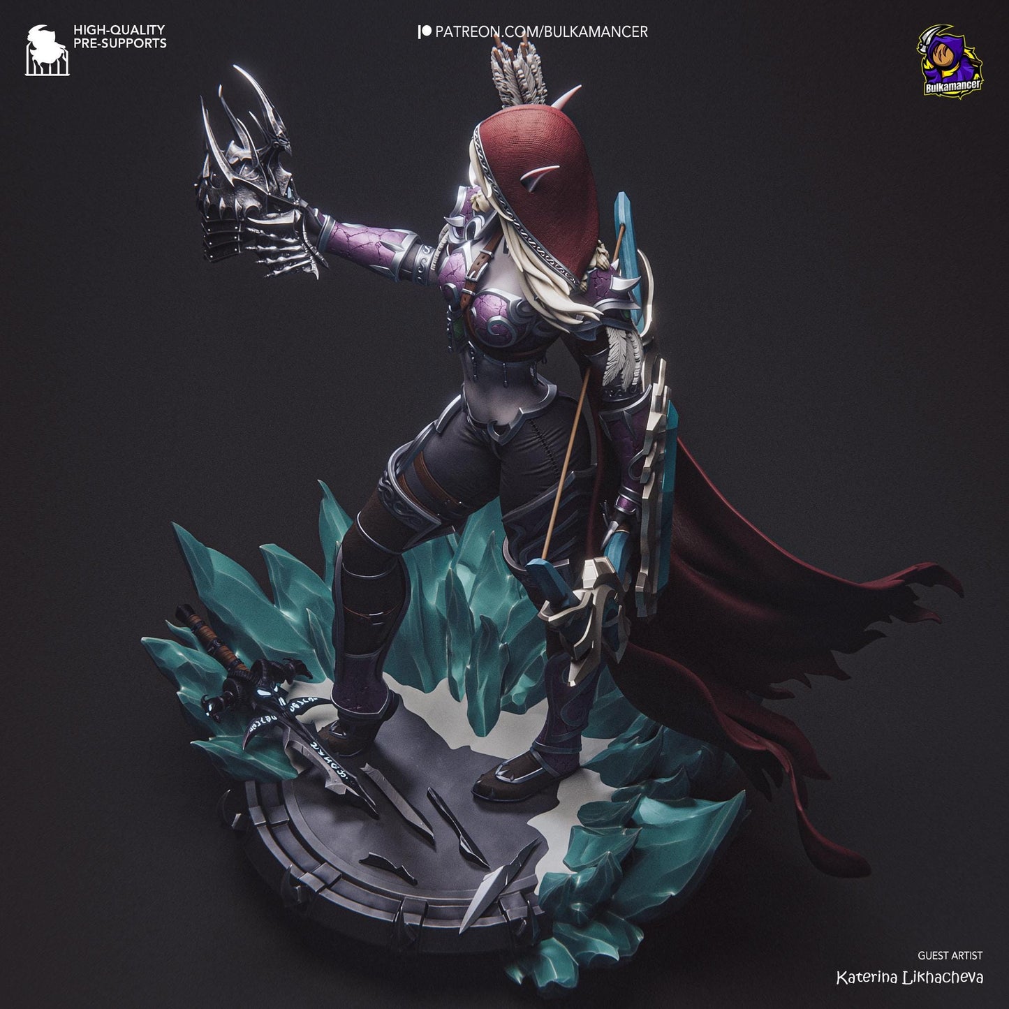 Sylvanas 3D Printed Resin Figurine | 8k Garage Kit [By Bulkamancer] UNPAINTED!