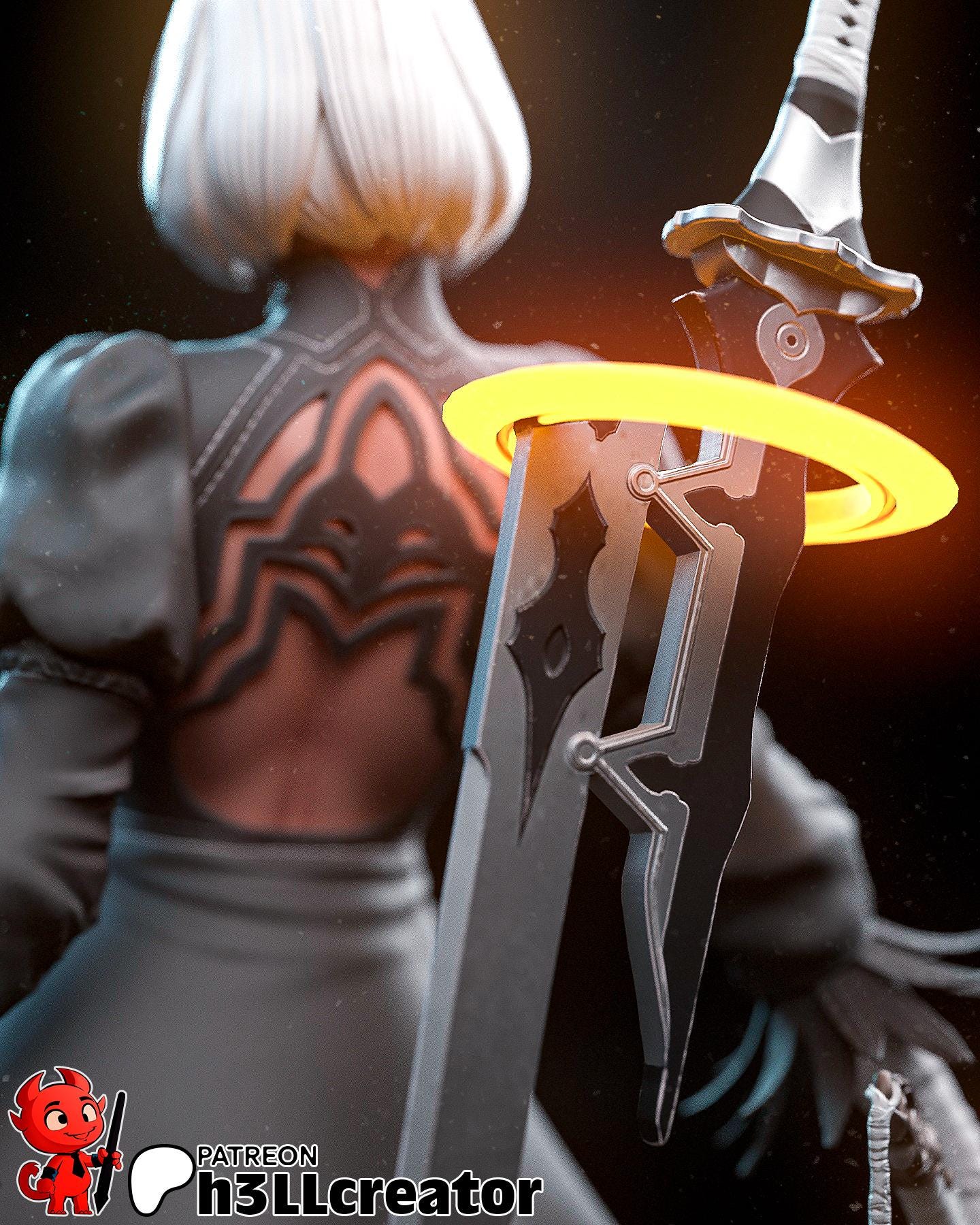 2B 3D Printed Resin Figurine | 8k Garage Kit [By h3LLCreator] UNPAINTED!