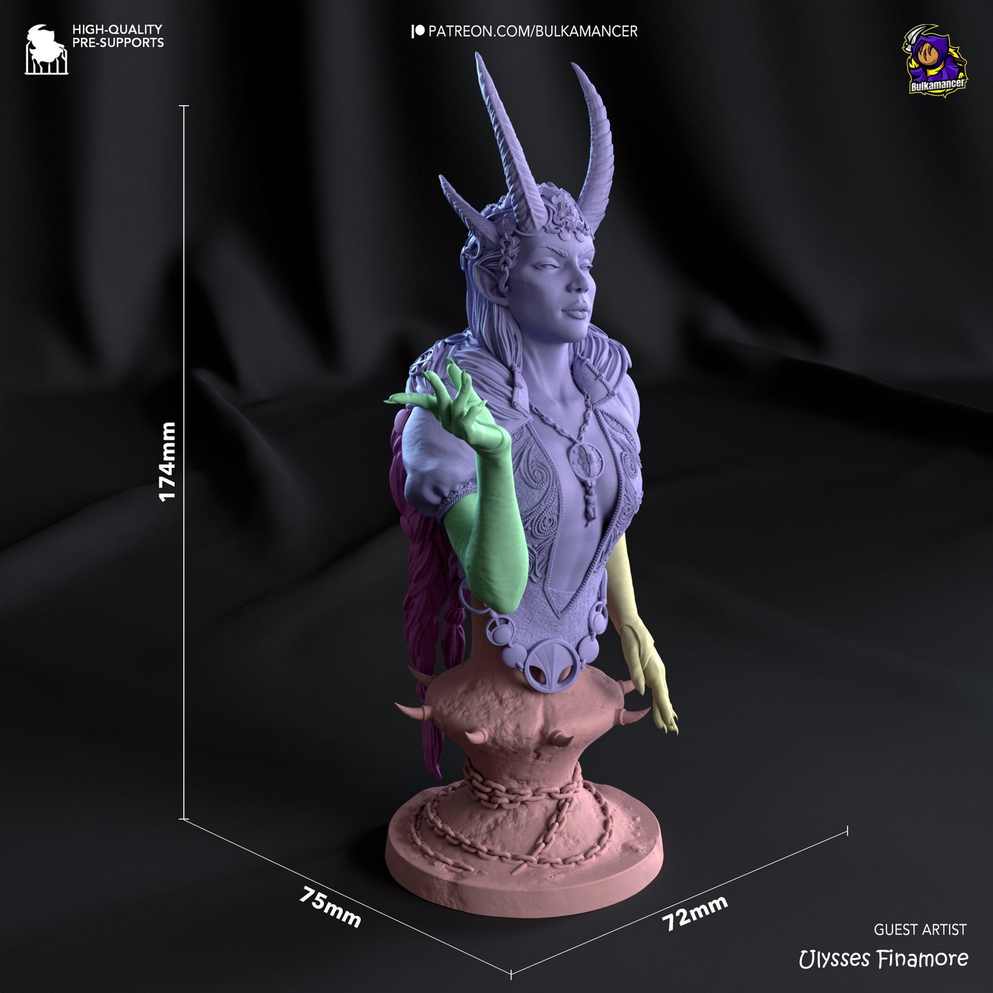 Mizora 3D Printed Resin Figurine Bust | 8k Garage Kit [By Bulkamancer] UNPAINTED!
